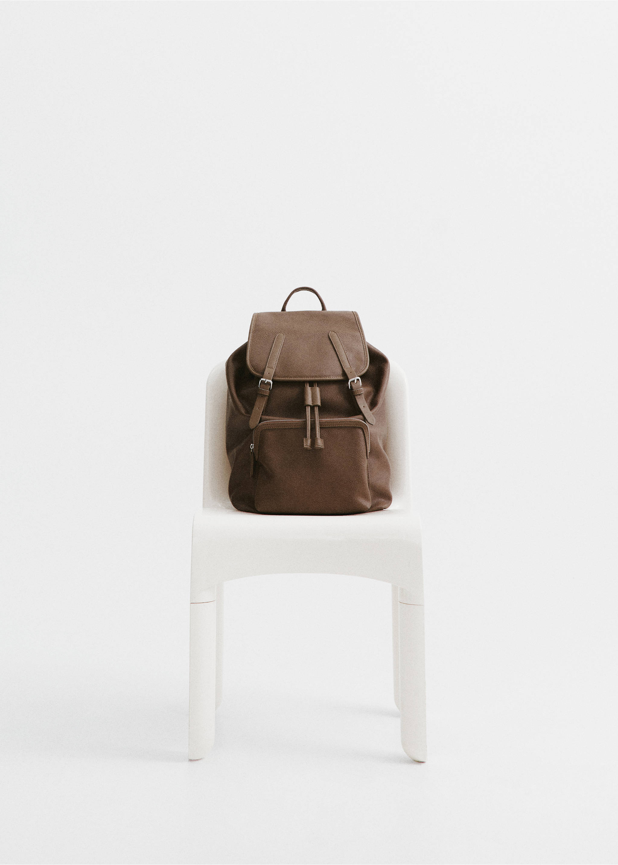 Leather-effect backpack - General plane, Brown. Ref: 67030641-00.