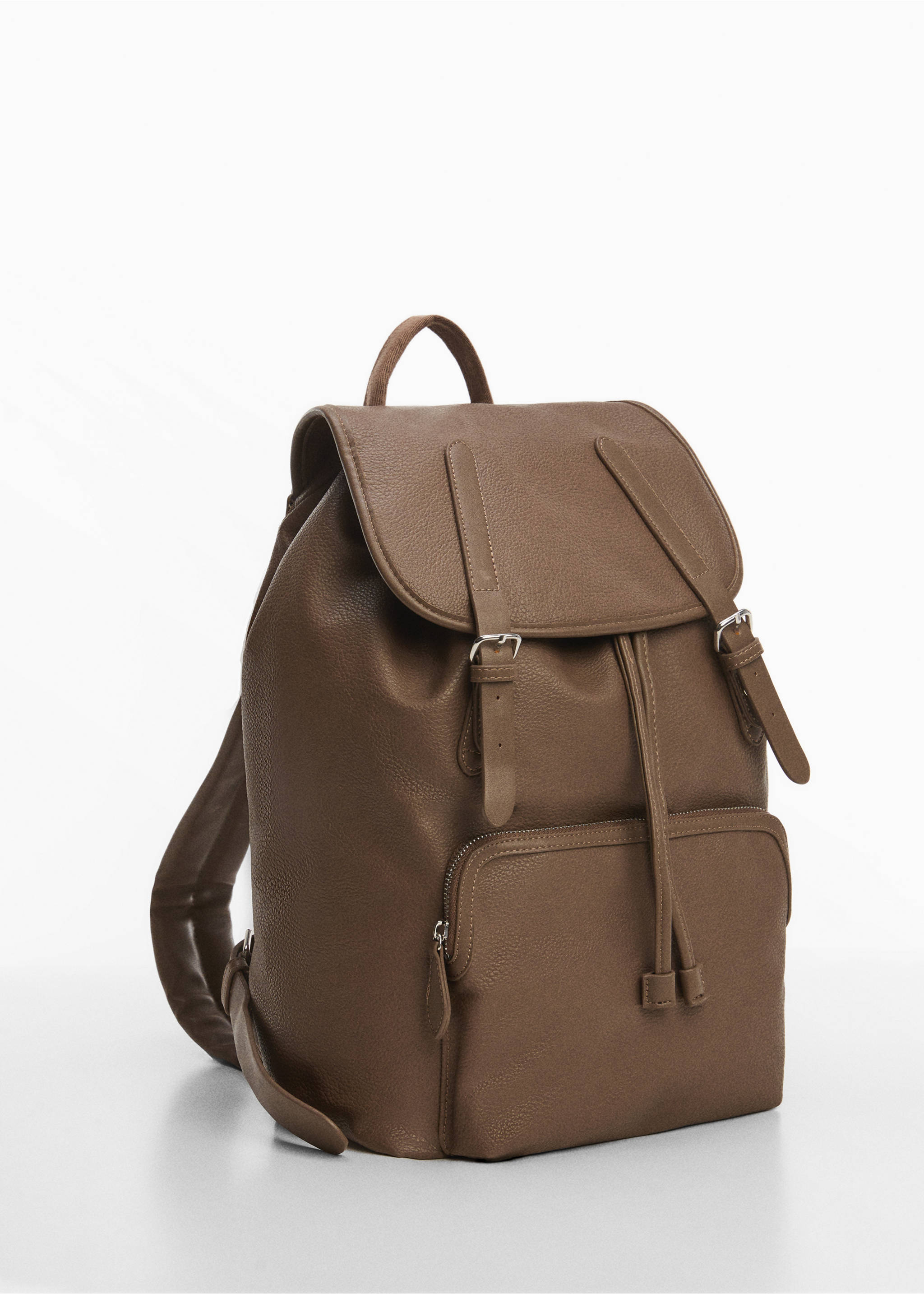 Leather-effect backpack - Medium plane, Brown. Ref: 67030641-00.
