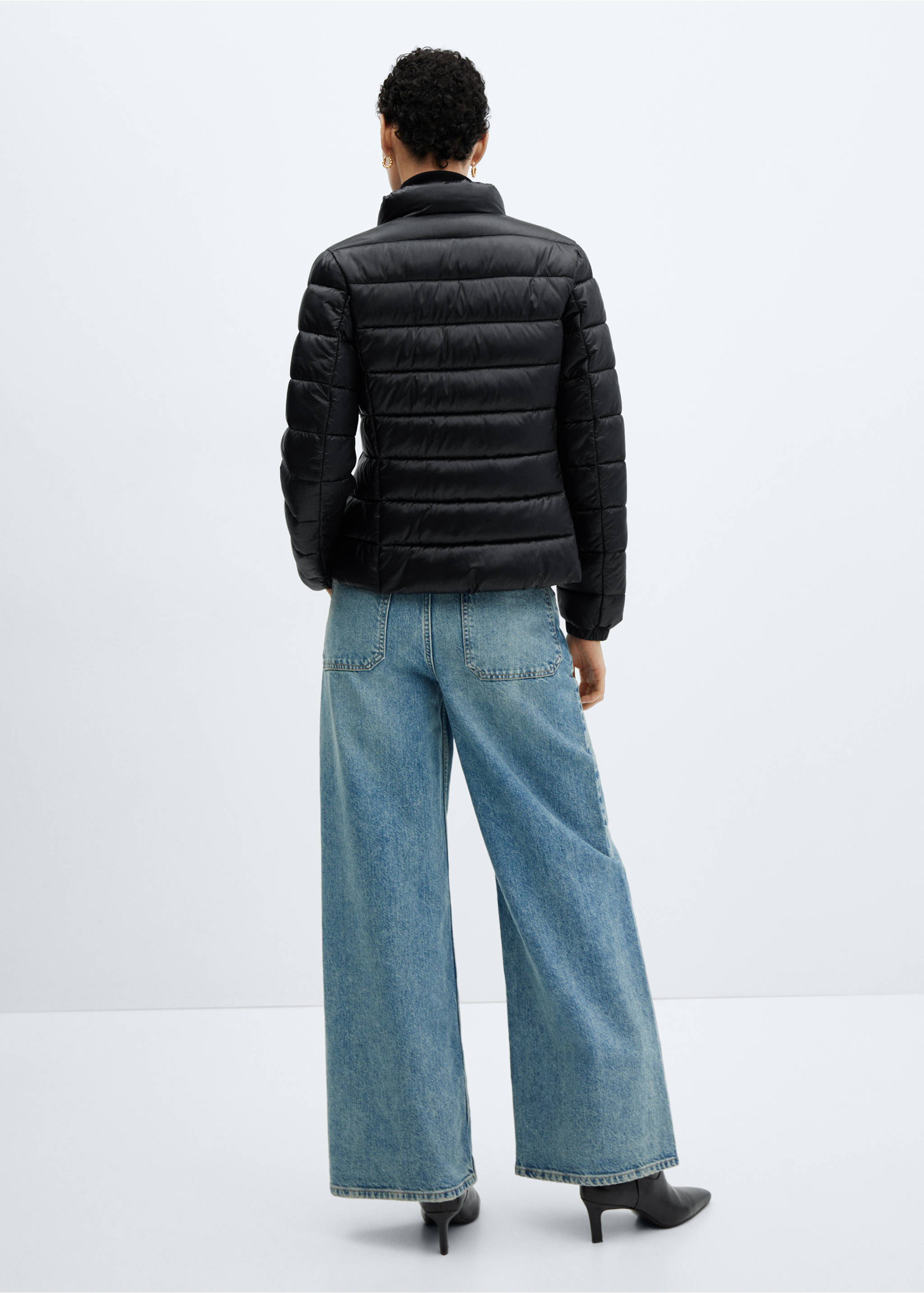 Pocket quilted jacket - Reverse of the article, Black. Ref: 67030642-00.