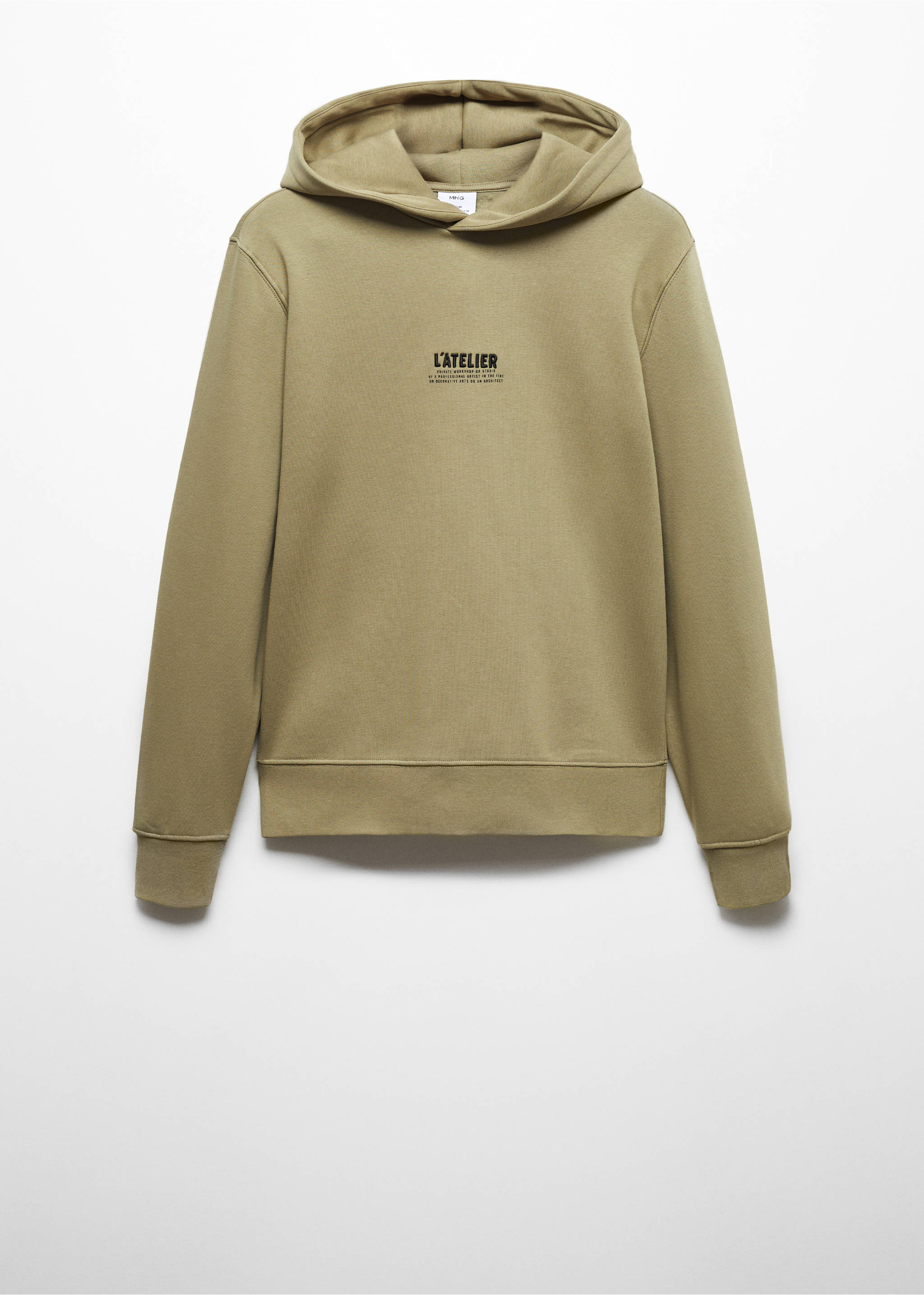 Kapuzenpullover mit Stickerei - Artikel ohne Model, Khaki. Ref: 67030645-00.