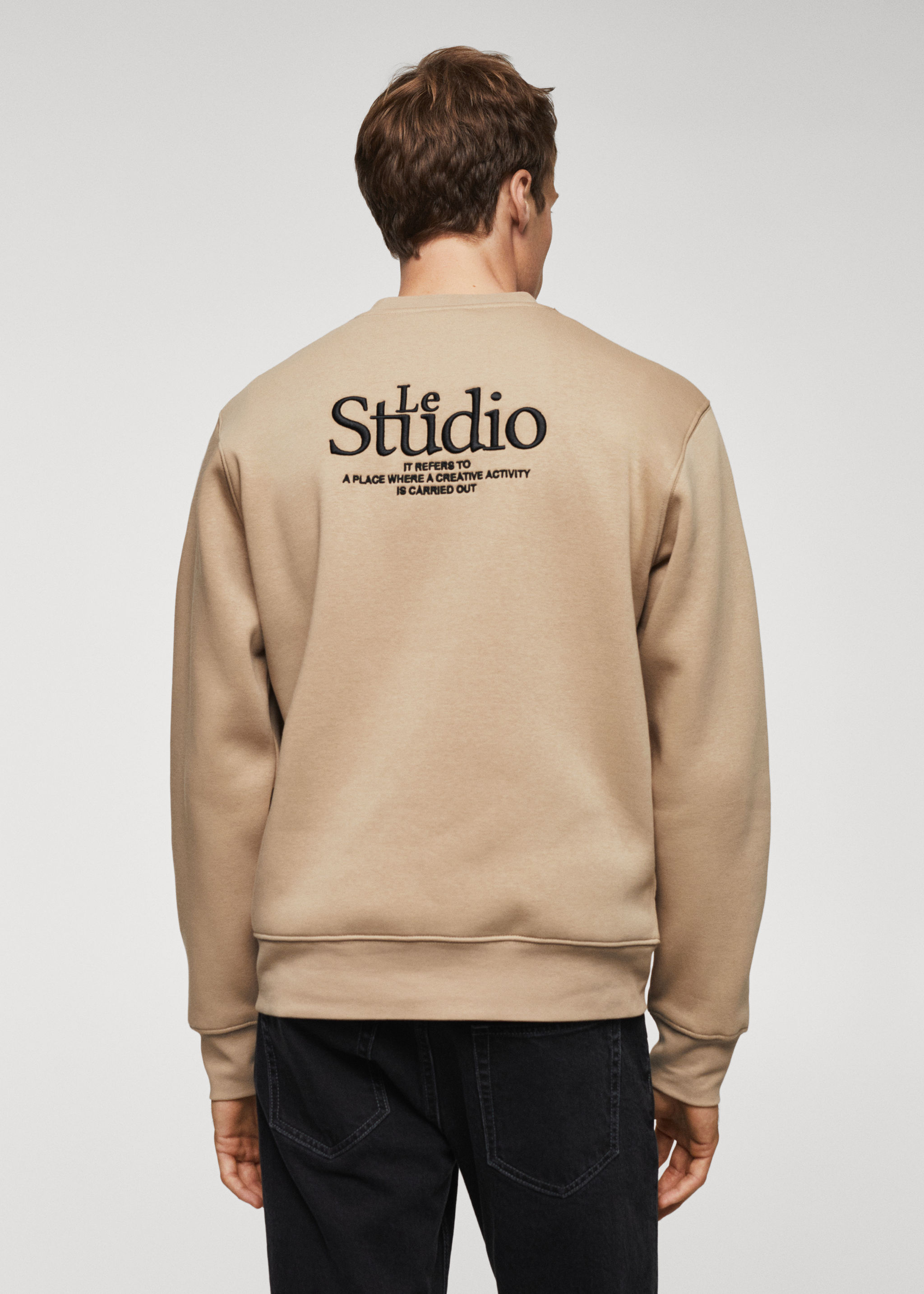 Baumwoll-Sweatshirt mit Stickdetail - Rückseite des Artikels