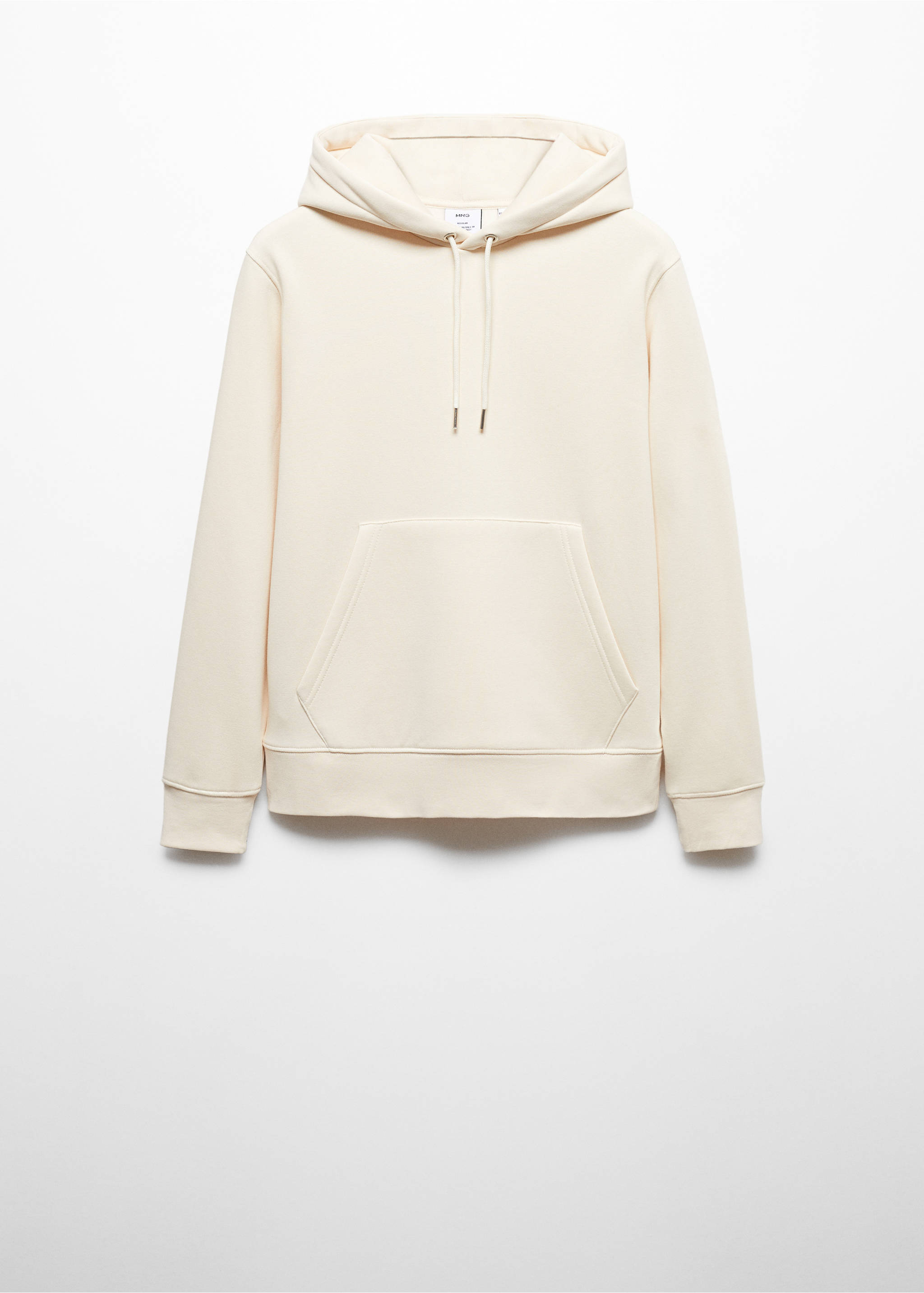 Känguru-Sweatshirt aus Baumwoll mit Kapuze - Artikel ohne Model, Ecru. Ref: 67030650-00.