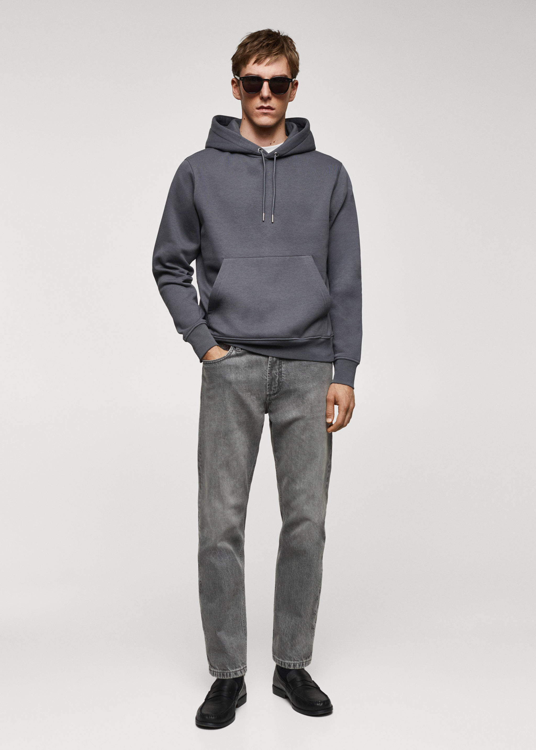 Känguru-Sweatshirt aus Baumwoll mit Kapuze - Allgemeine Ansicht