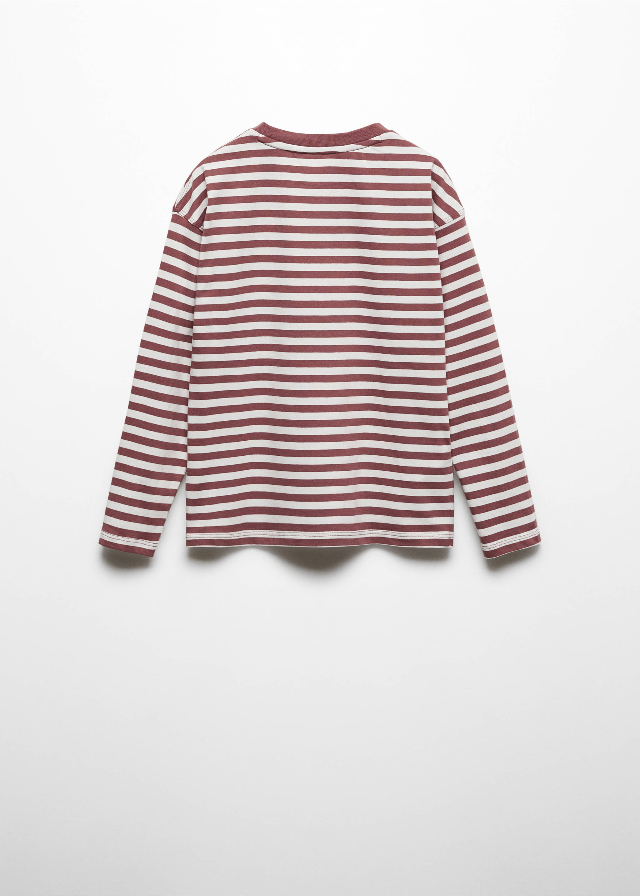Striped long sleeves t-shirt - Reverse of the article, Cherry. Ref: 67030653-00.