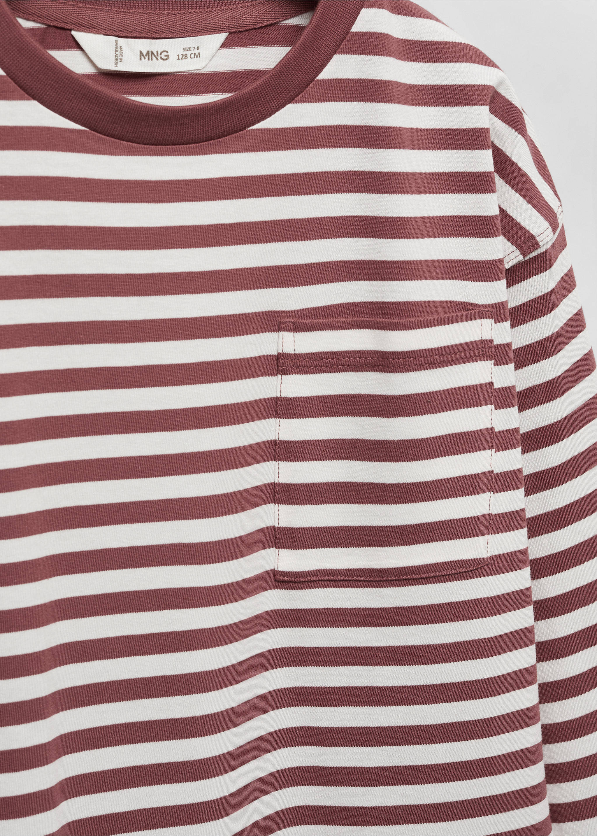 Striped long sleeves t-shirt - Details of the article 8, Cherry. Ref: 67030653-00.