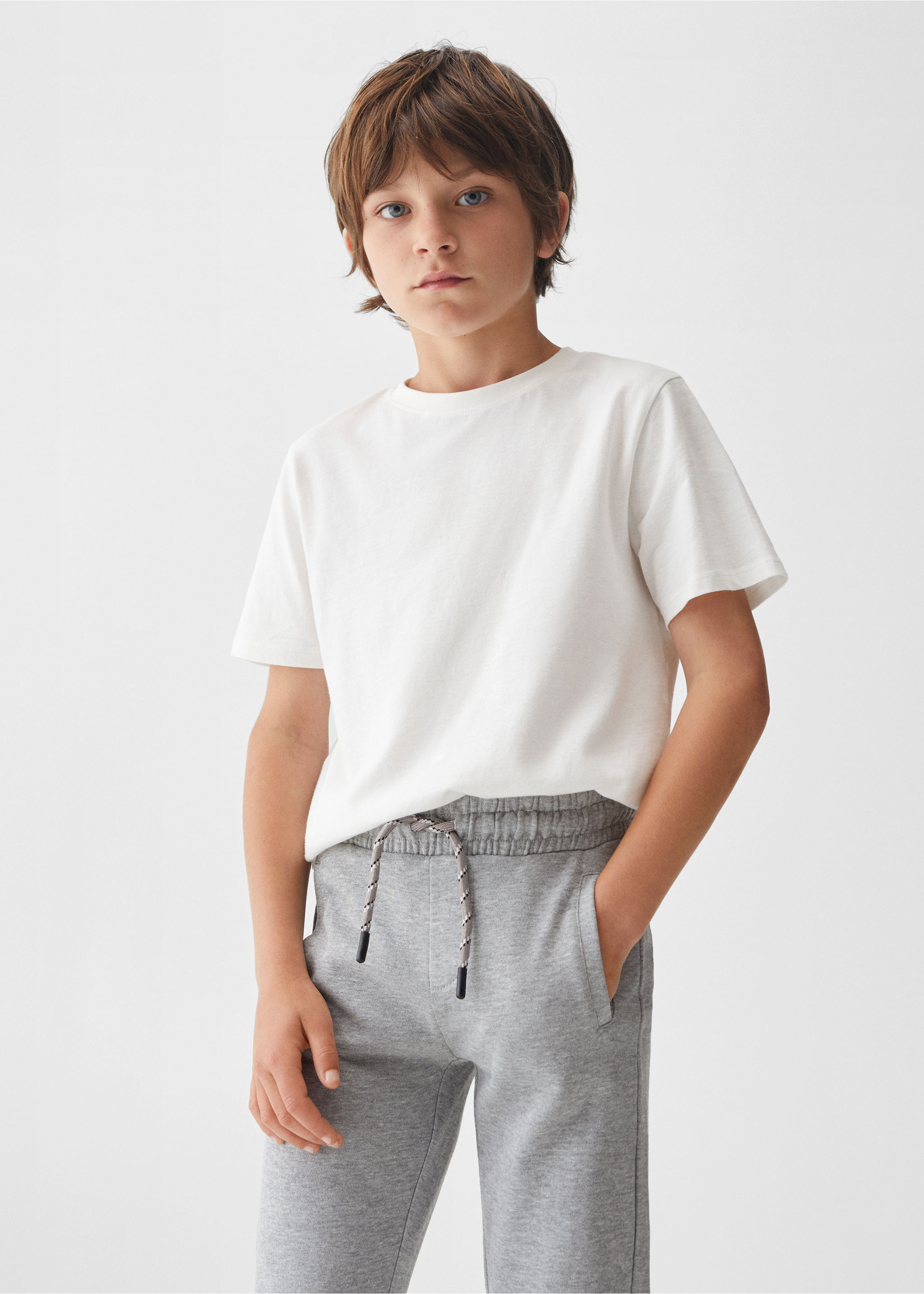Cotton jogger-style trousers - Medium plane
