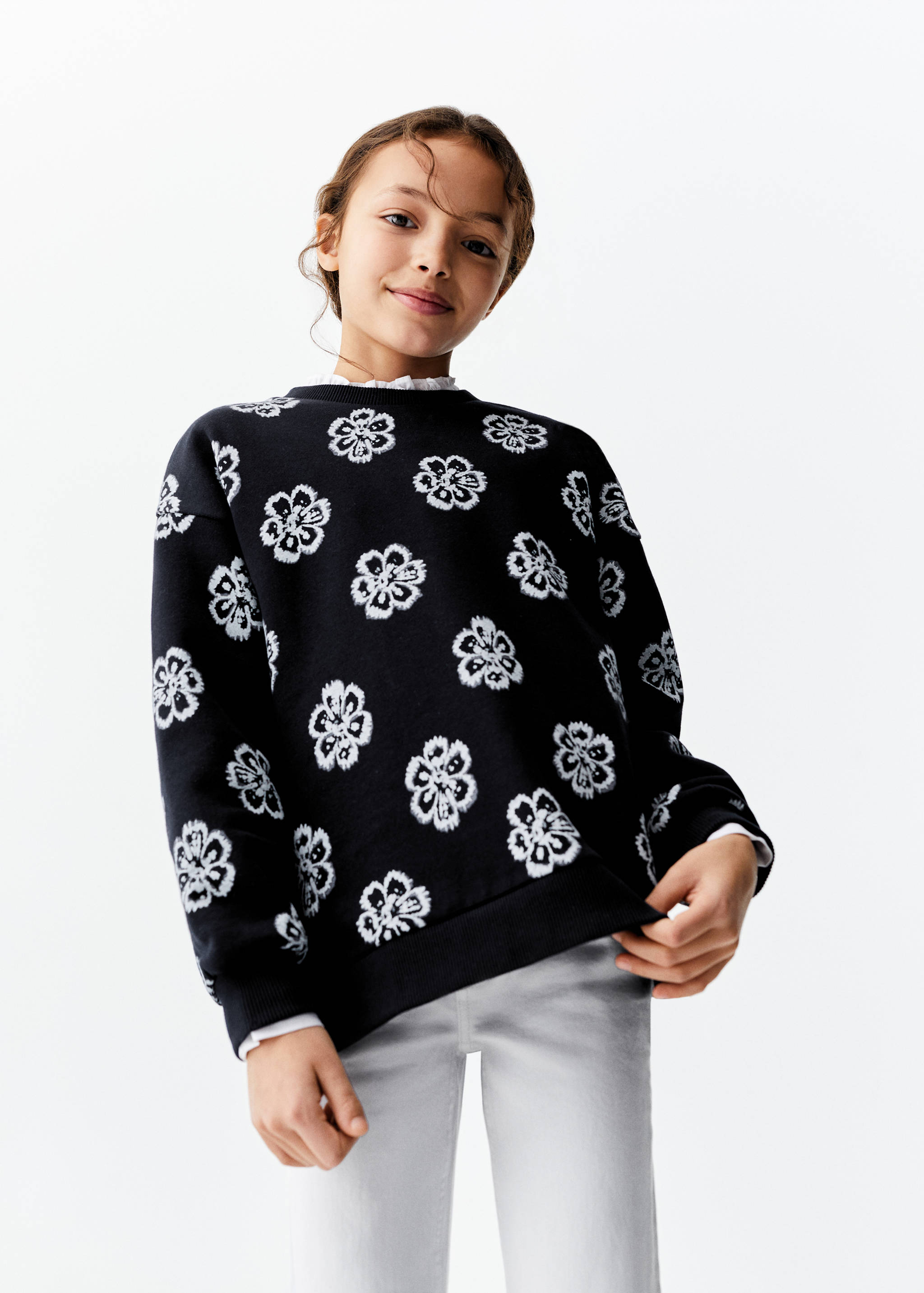 Floral printed sweatshirt - Medium plane