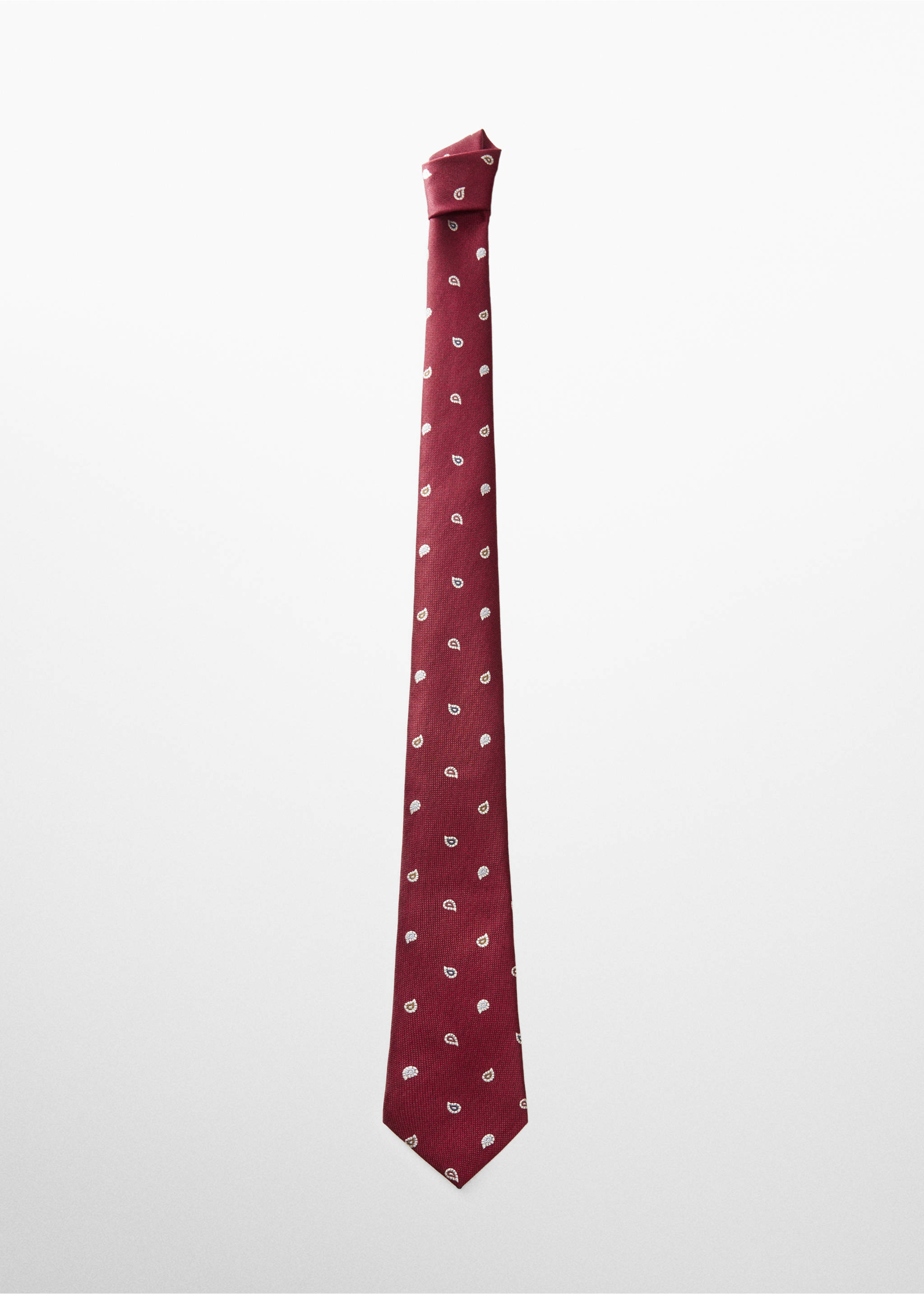 Stain-resistant printed tie - Article without model, Burgundy. Ref: 67030668-00.
