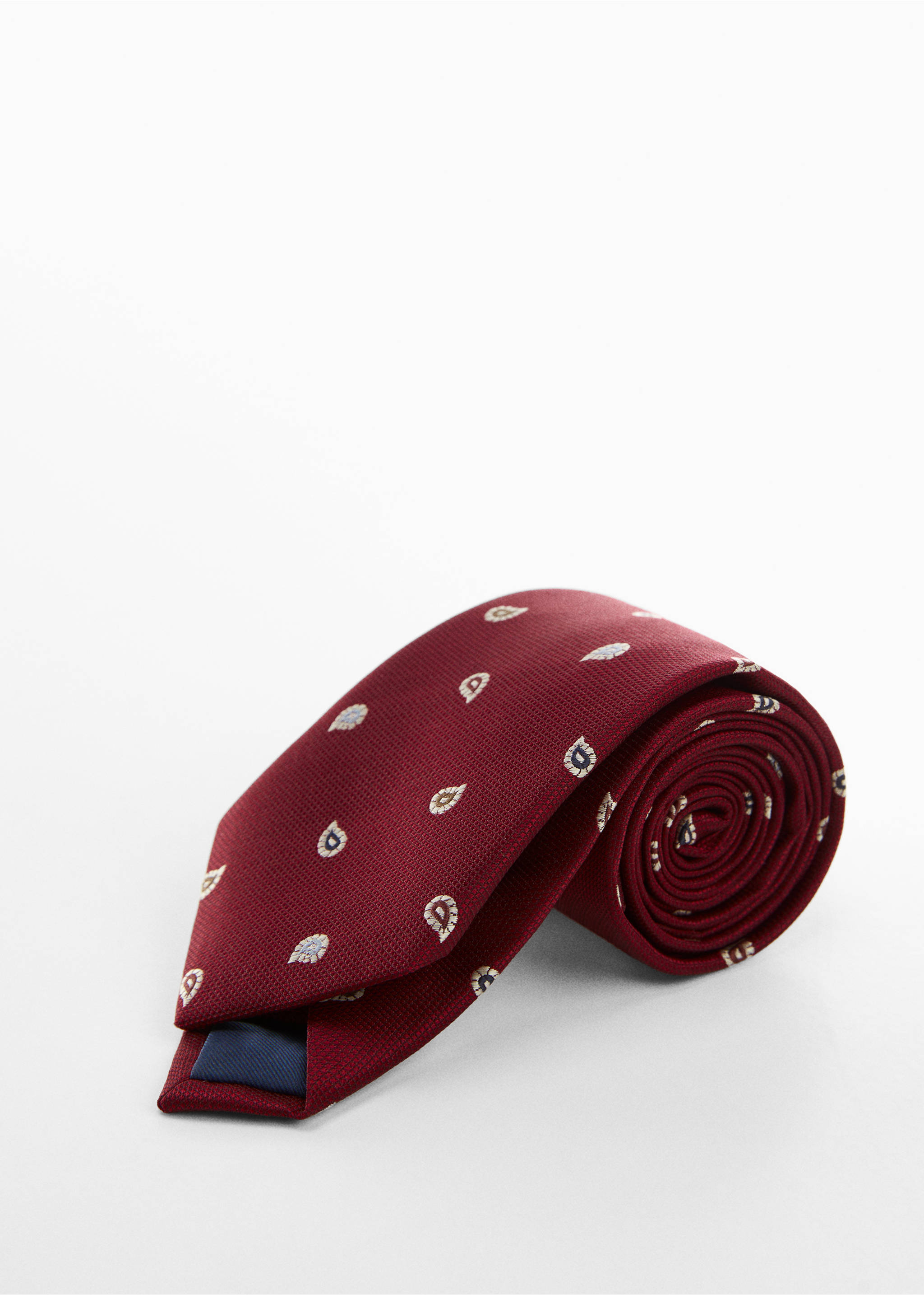 Stain-resistant printed tie - Medium plane, Burgundy. Ref: 67030668-00.