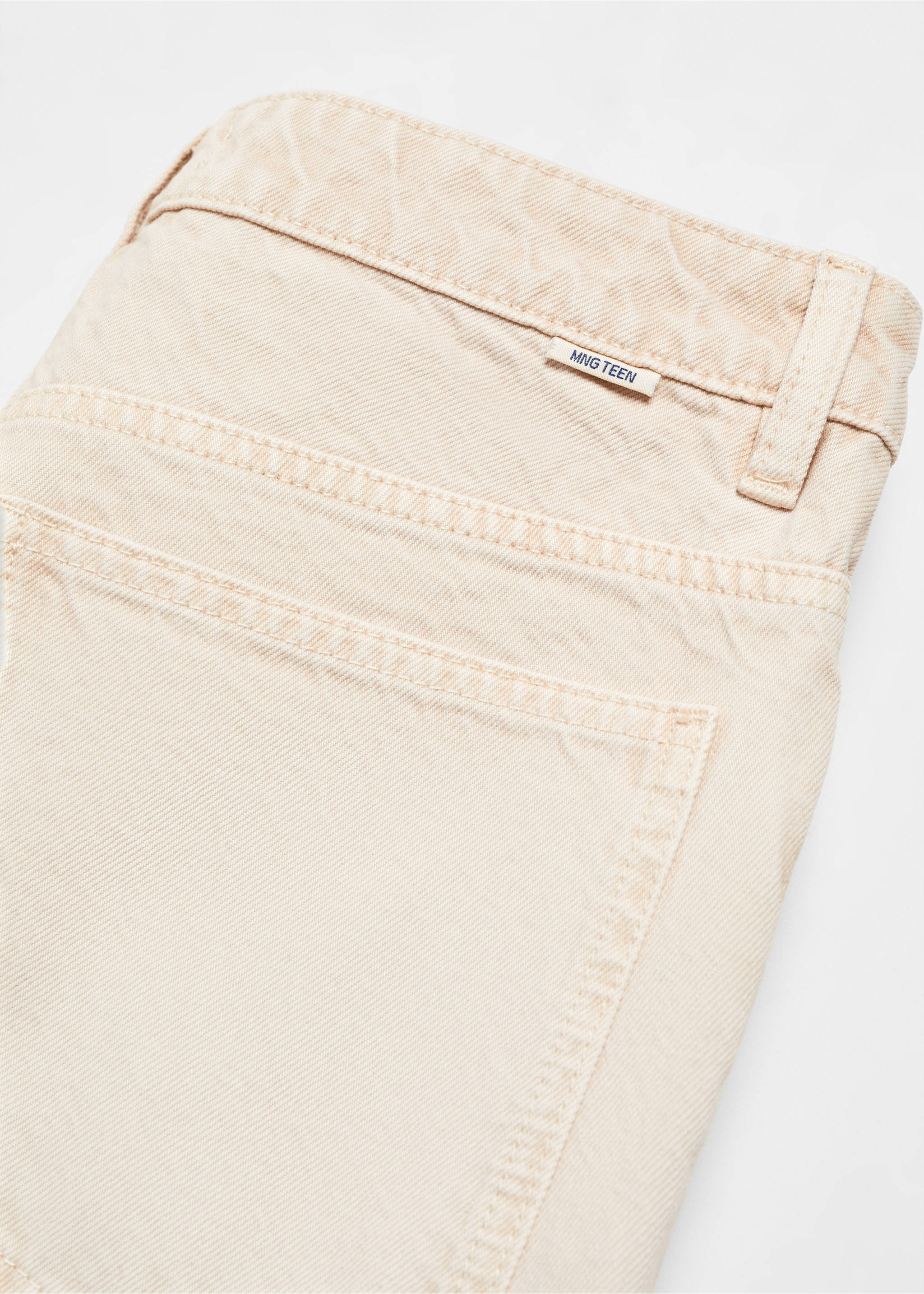 Regular-fit cotton trousers - Details of the article 8, Beige. Ref: 67030676-00.