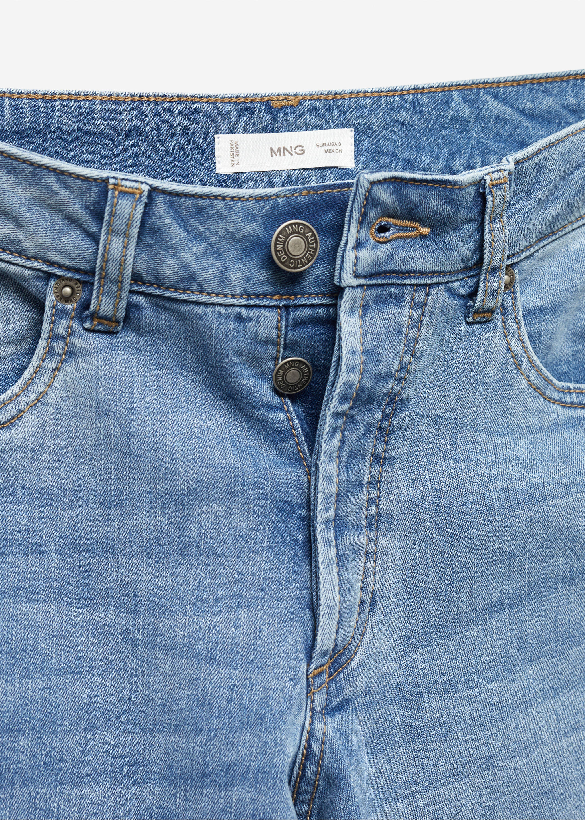 Slim-fit jeans - Details of the article 8, Medium Blue. Ref: 67030679-00.