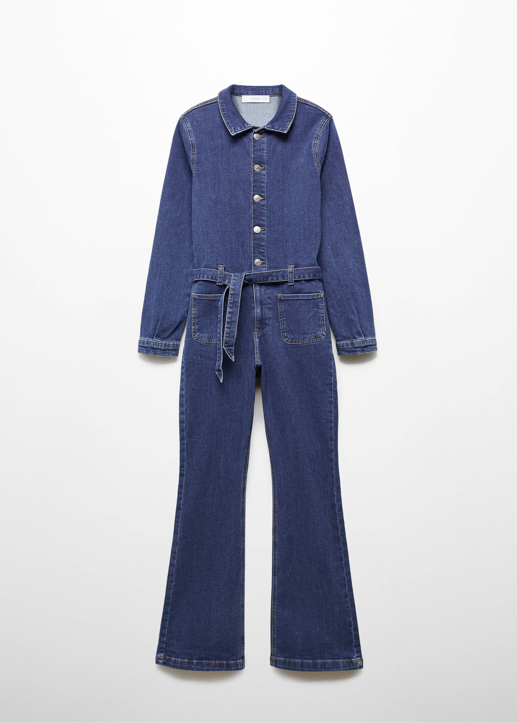 Denim jumpsuit buttons - Article without model, Medium Blue. Ref: 67030682-00.
