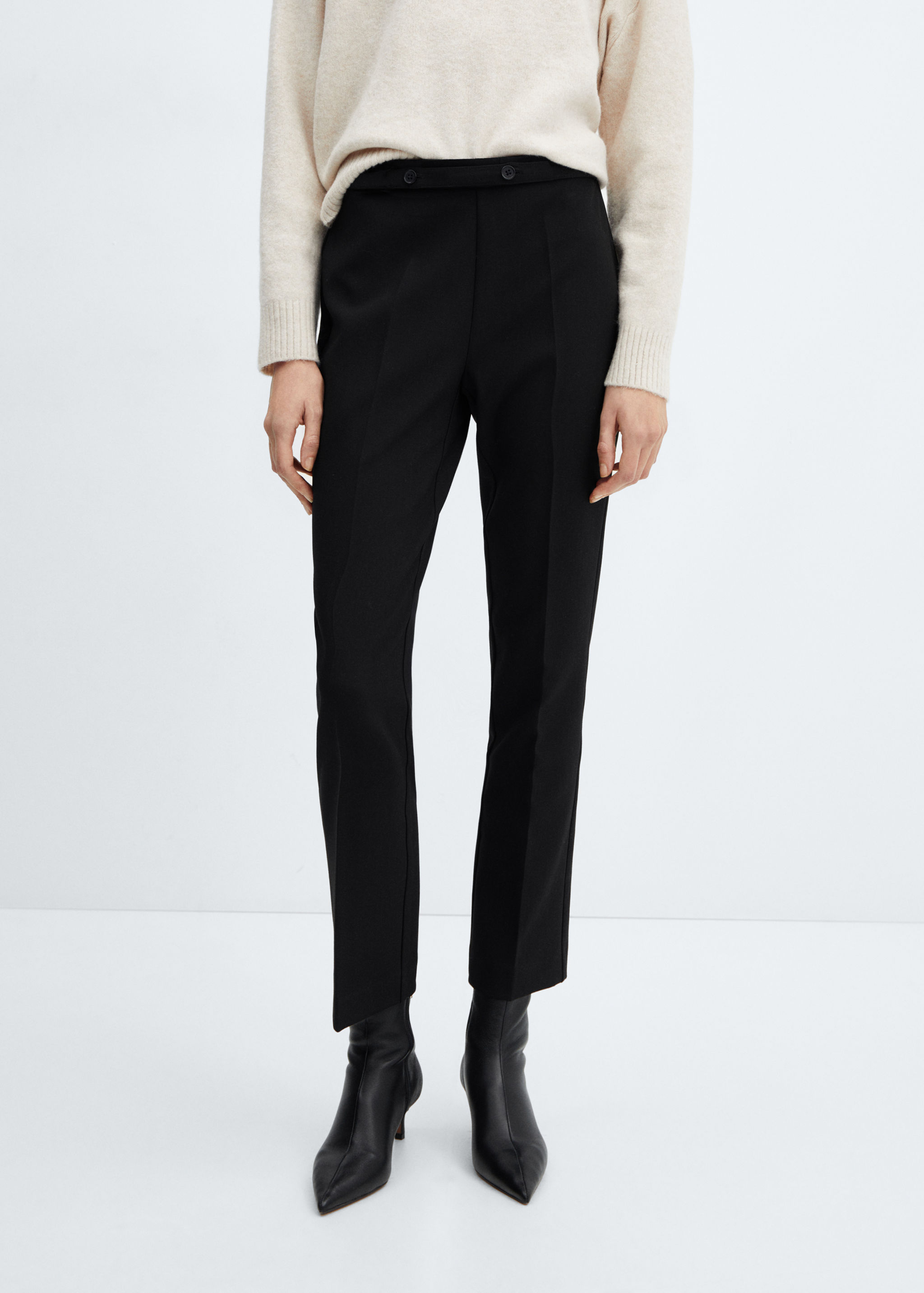 Belt straight-fit trousers - Medium plane