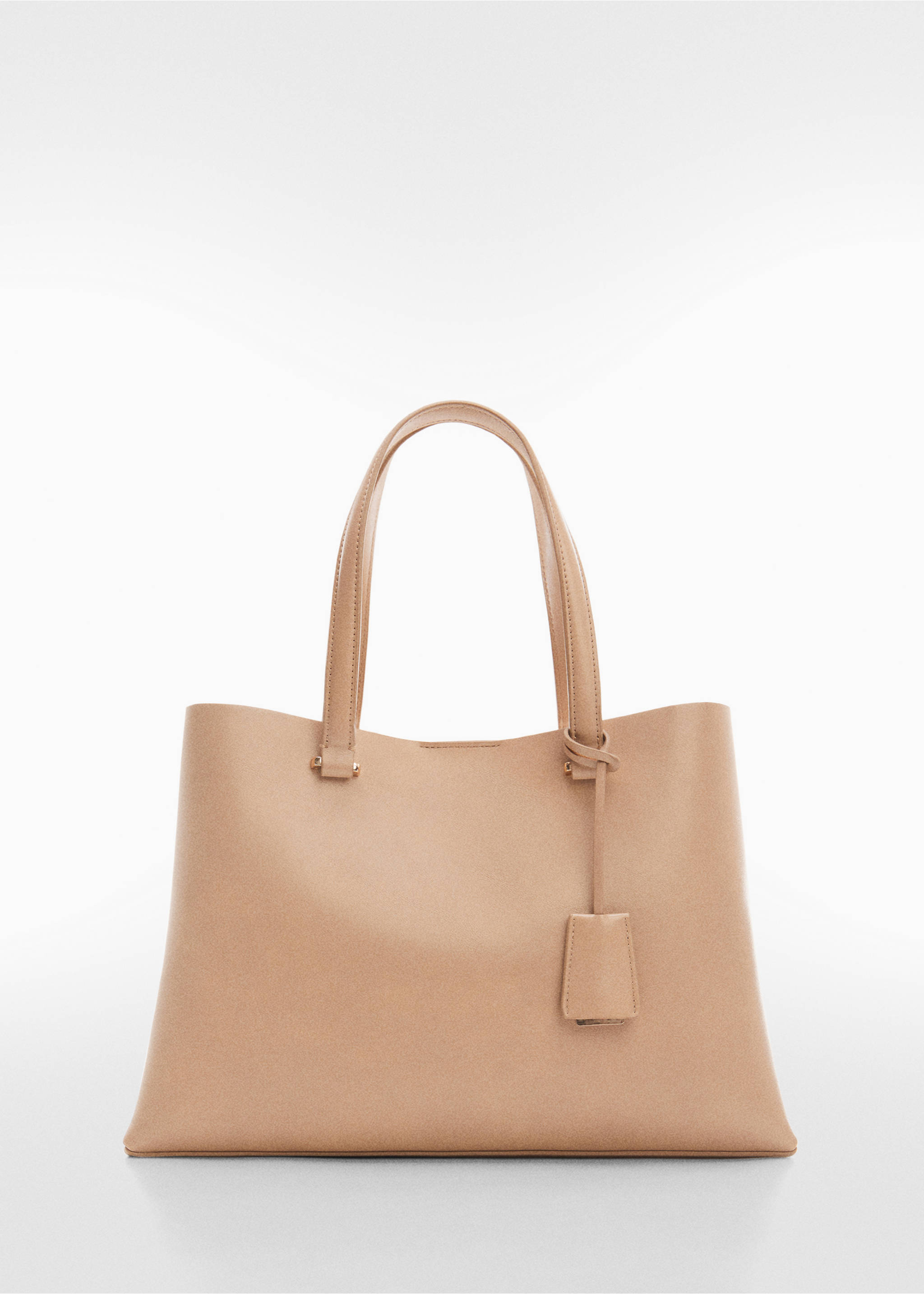 Shopper bag with dual compartment - Article without model, Light/Pastel Brown. Ref: 67032011-00.