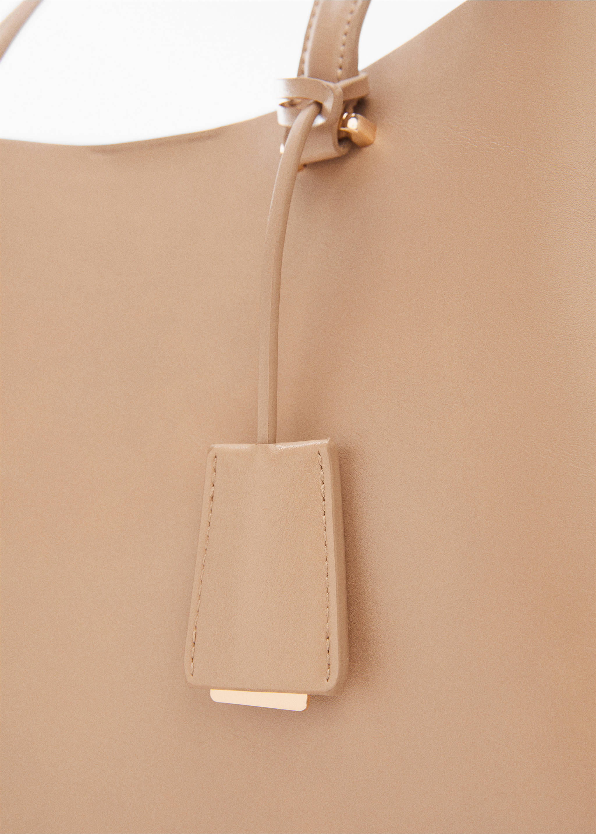 Shopper bag with dual compartment - Details of the article 1, Light/Pastel Brown. Ref: 67032011-00.