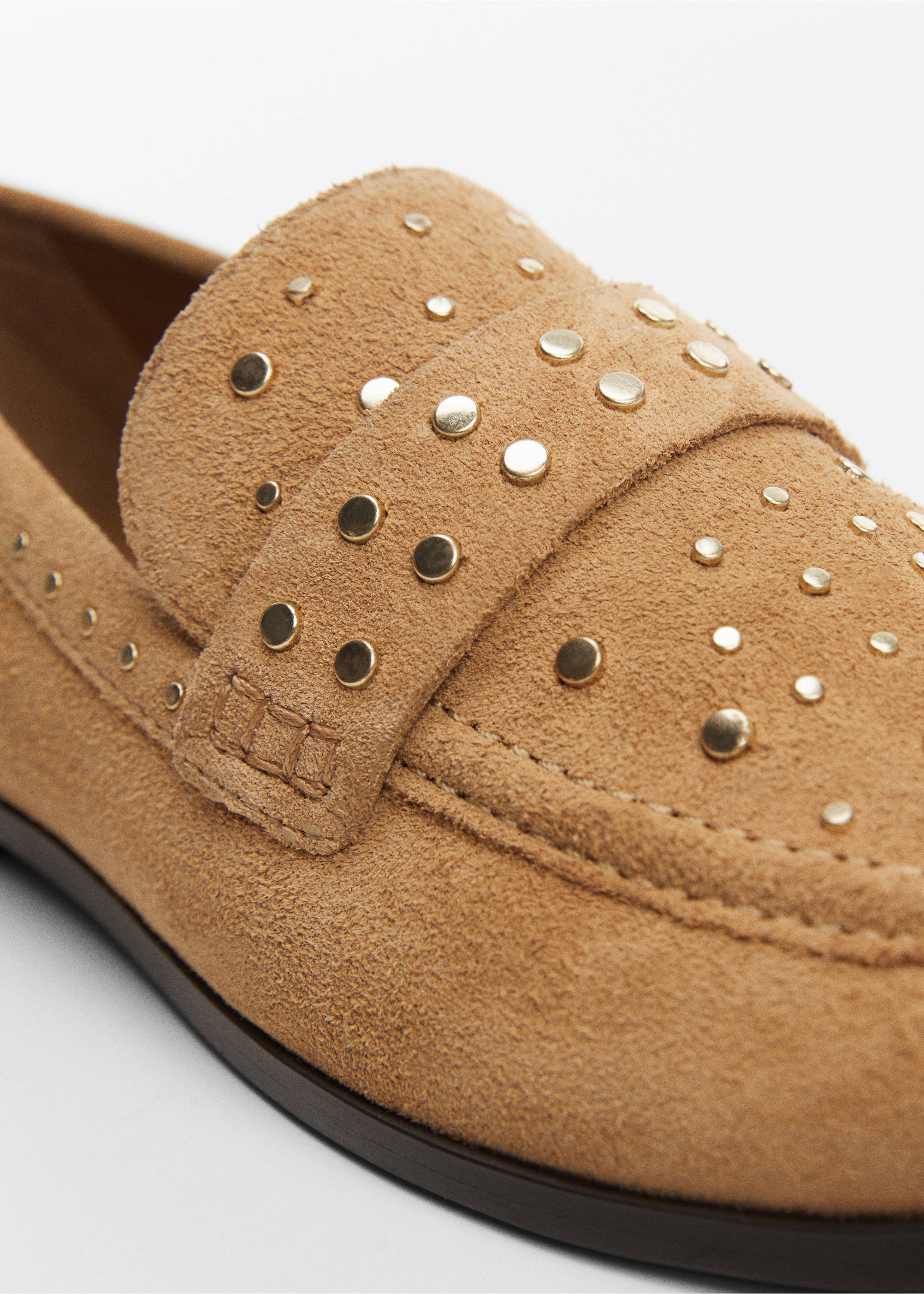 Studded leather loafers - Details of the article 2, Brown. Ref: 67032528-00.