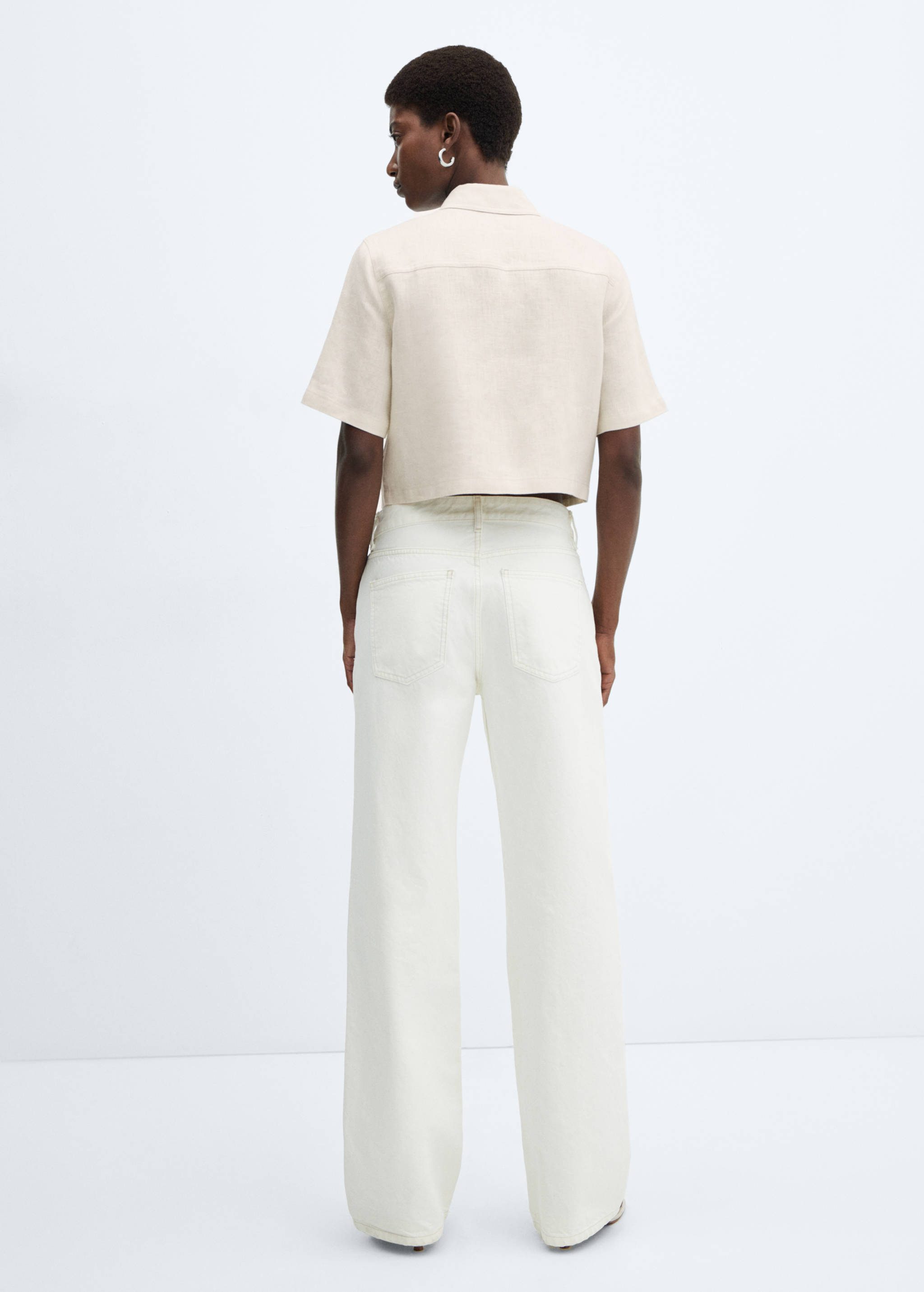 Linen-blend short-sleeve shirt - Reverse of the article