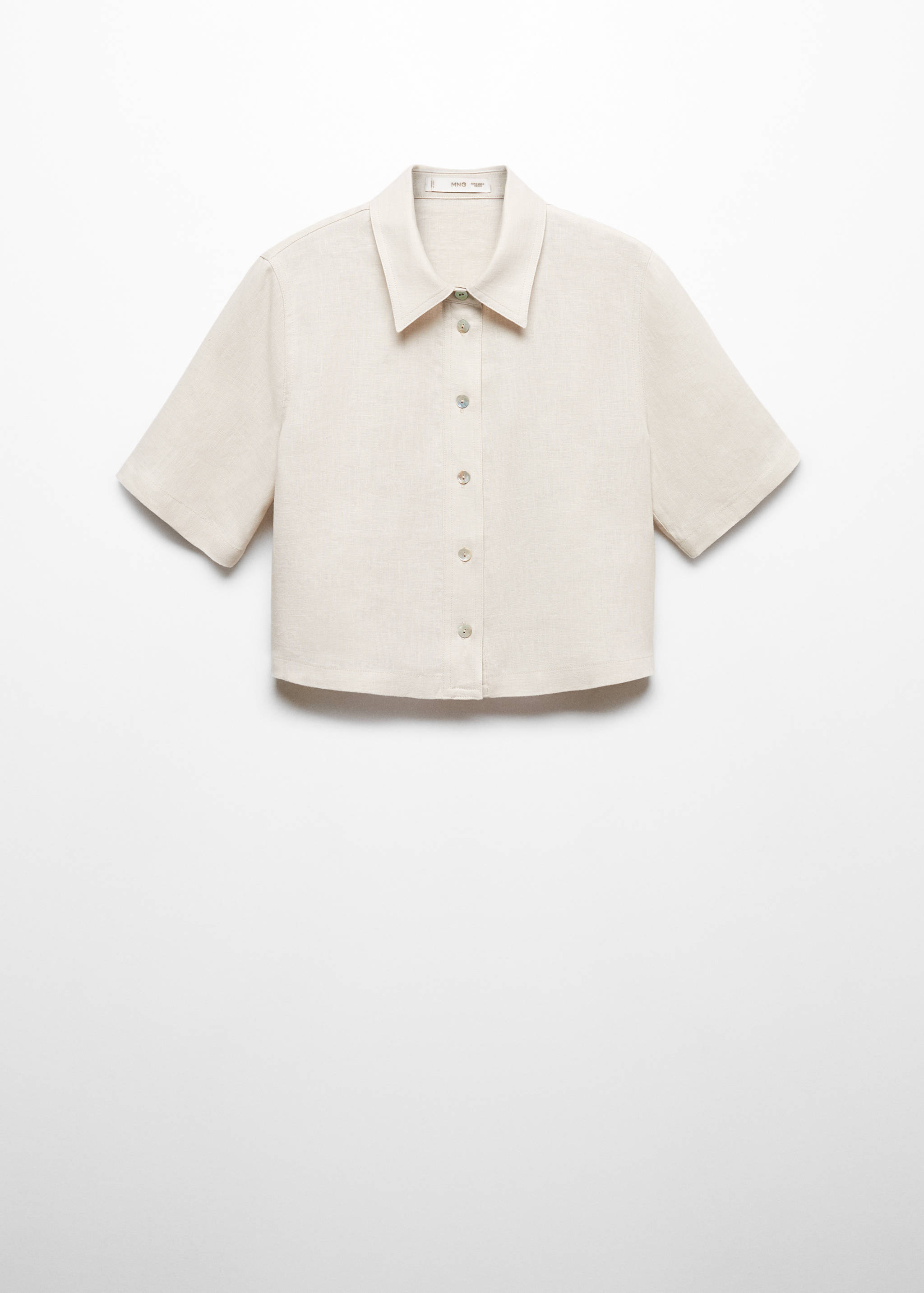 Linen-blend short-sleeve shirt - Article without model