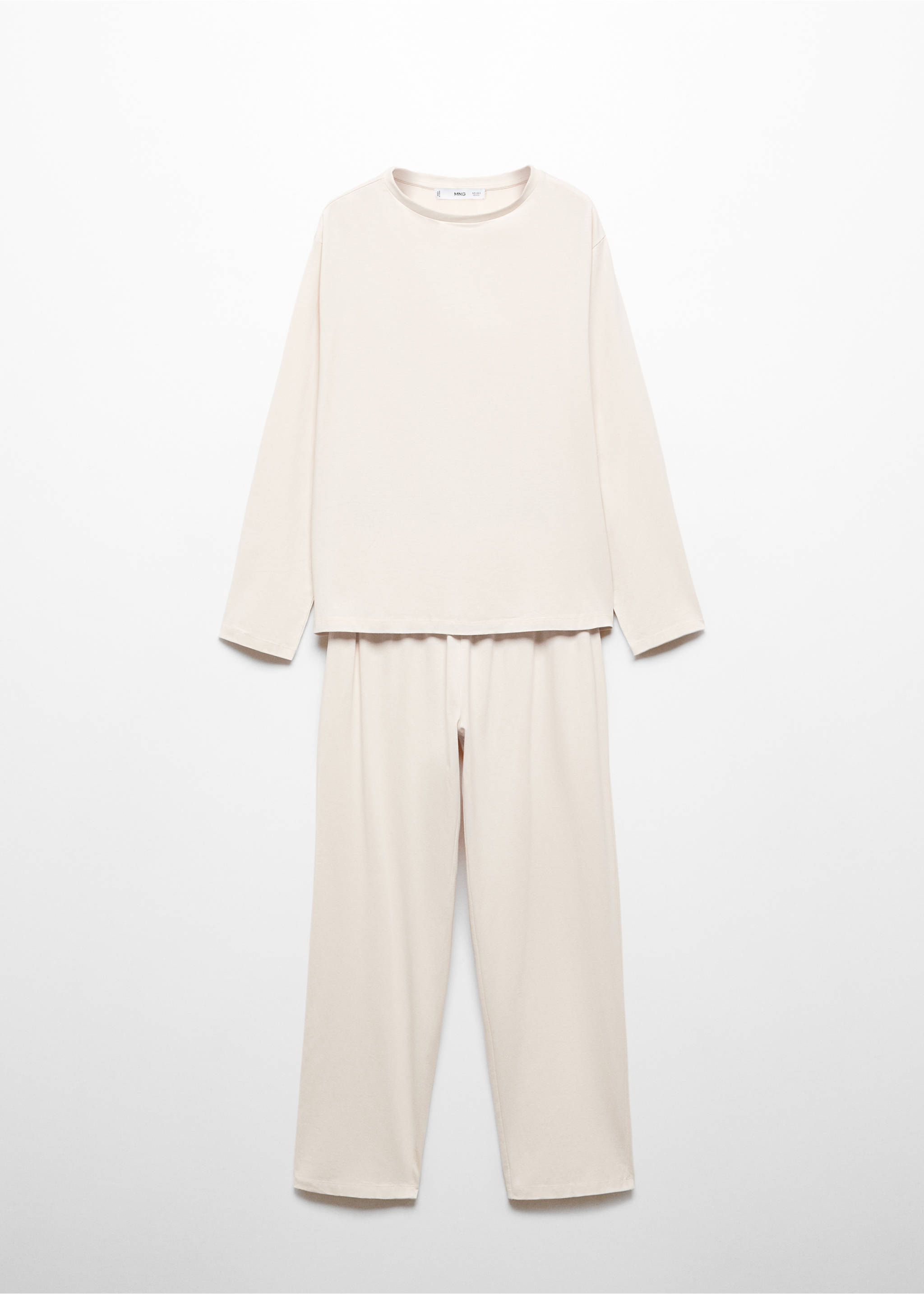 Two-piece flannel pyjamas - Article without model, Sand. Ref: 67032539-00.