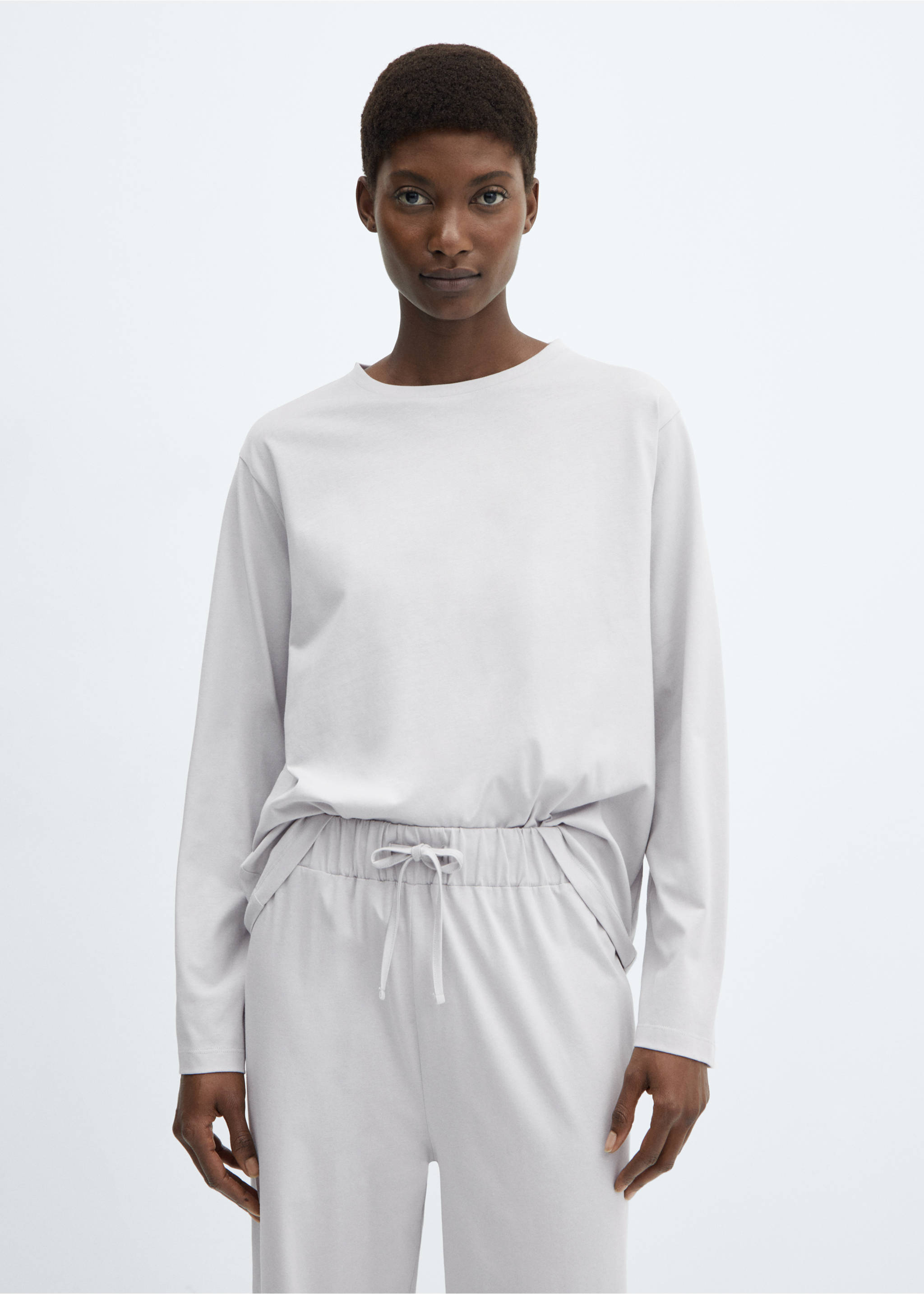 Two-piece flannel pyjamas - Medium plane, Light Heather Grey. Ref: 67032539-00.