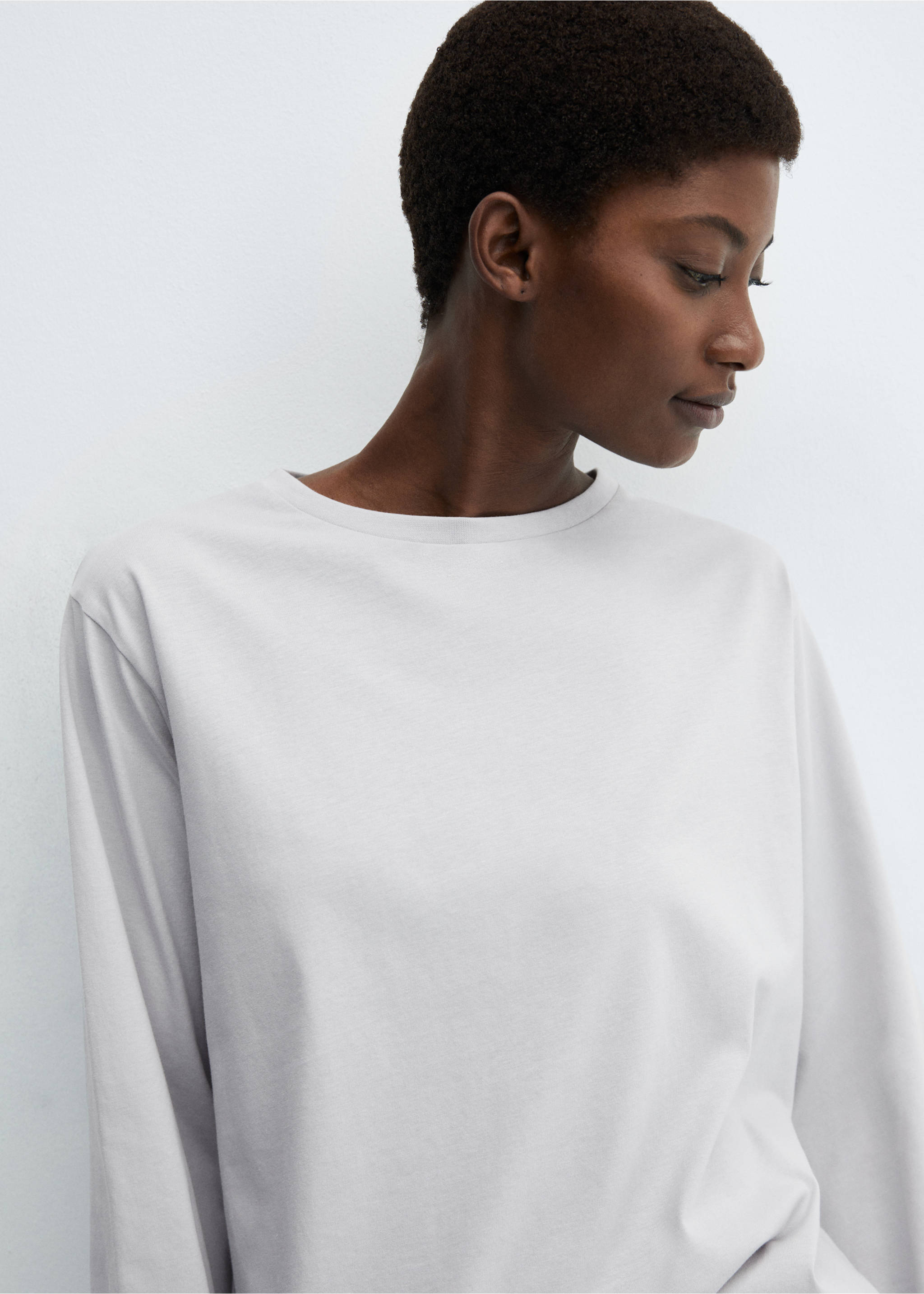 Two-piece flannel pyjamas - Details of the article 1, Light Heather Grey. Ref: 67032539-00.