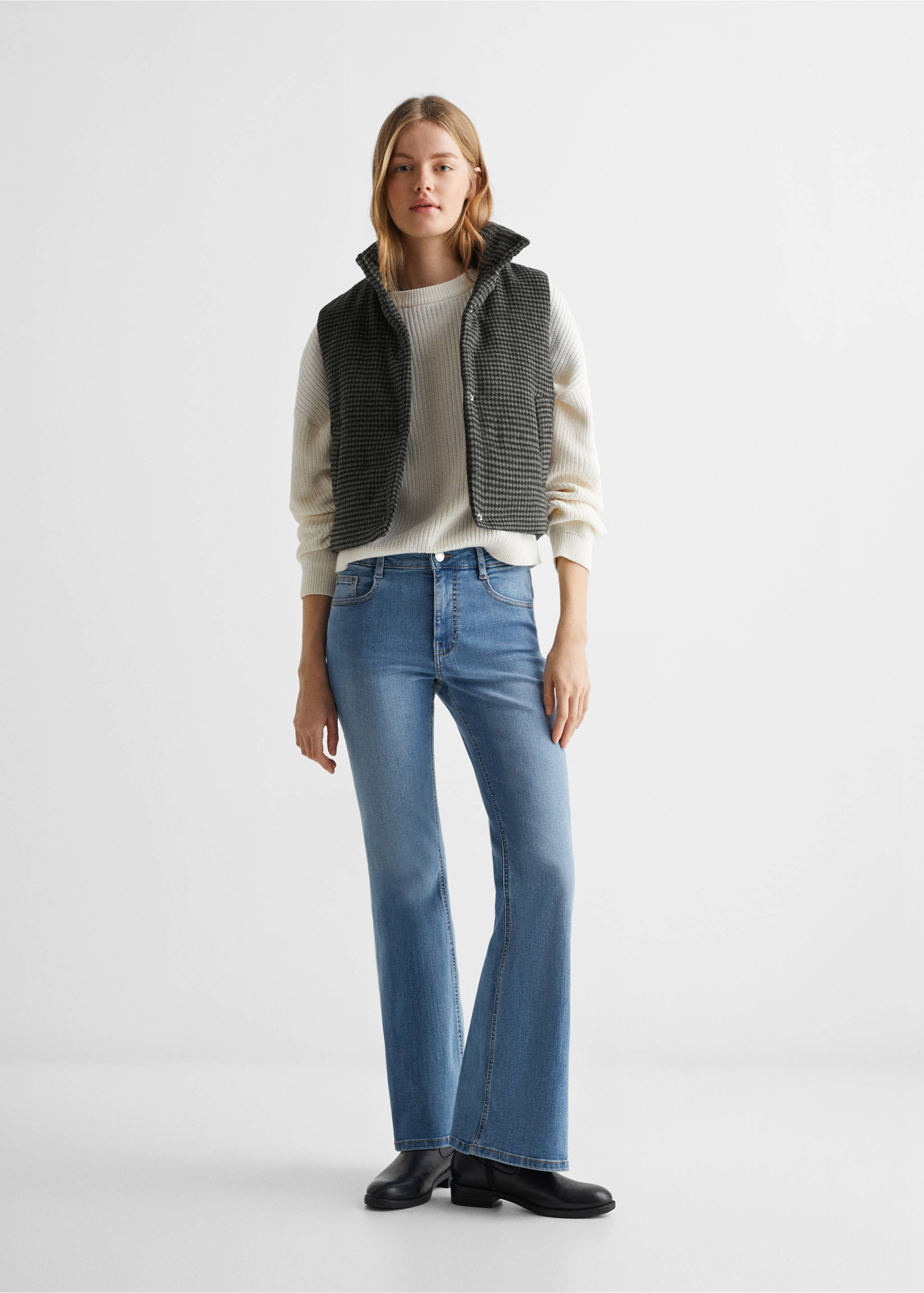 Houndstooth gilet - General plane, Black. Ref: 67032913-00.