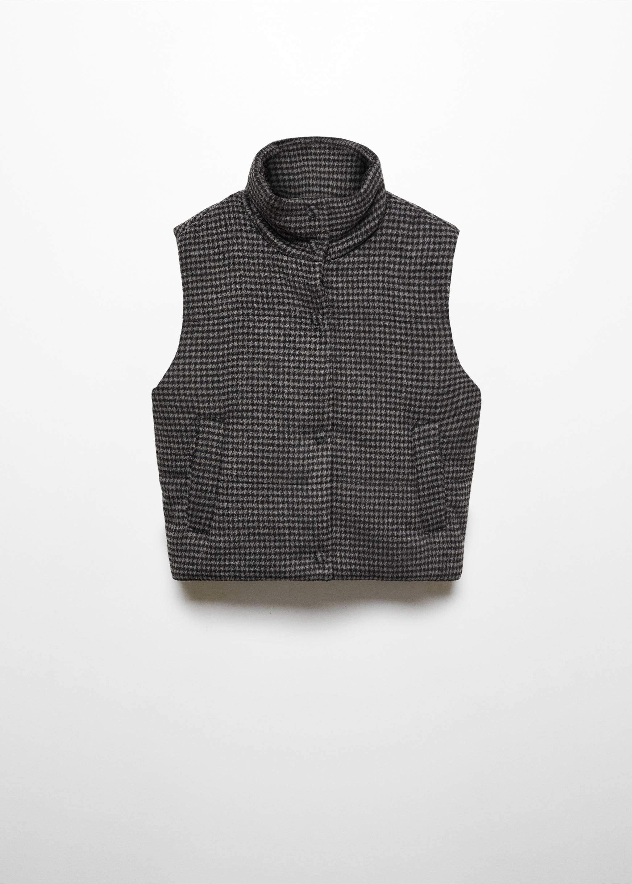 Houndstooth gilet - Article without model, Black. Ref: 67032913-00.