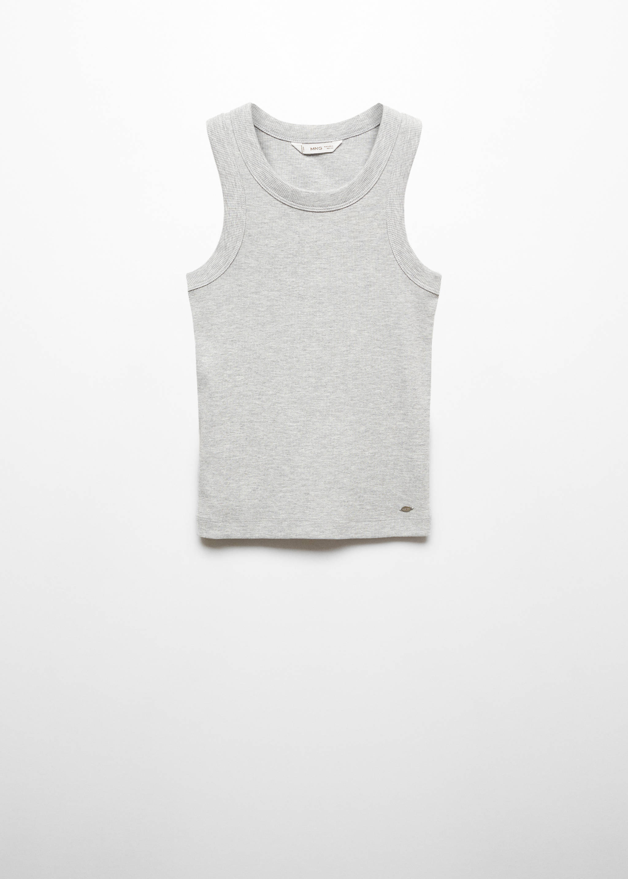 Ribbad bomull-blandning top - Artikel utan modell