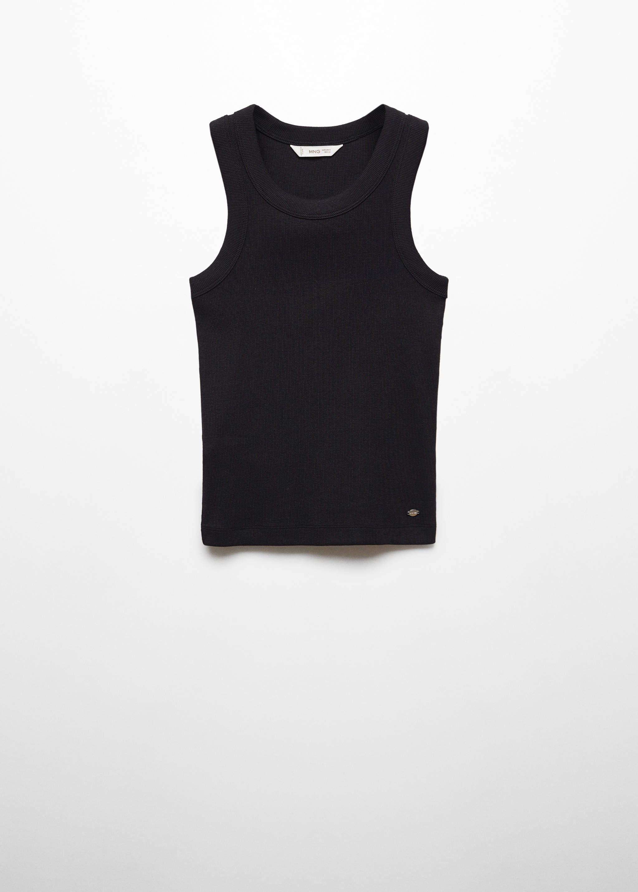 Ribbad bomull-blandning top - Artikel utan modell