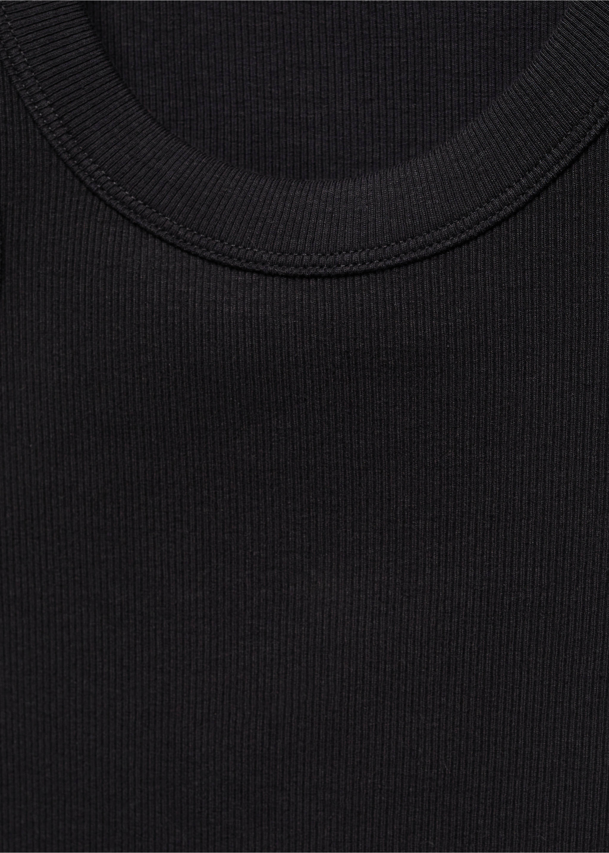 Ribbad bomull-blandning top - Detaljer om artikeln 8, Svart. Ref: 67032916-00.
