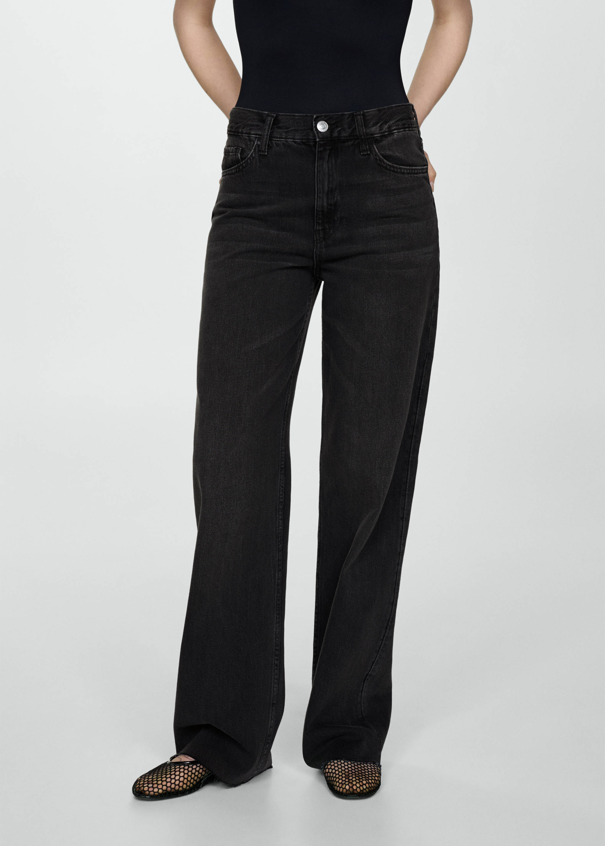 High-waisted wideleg jeans - Medium plane