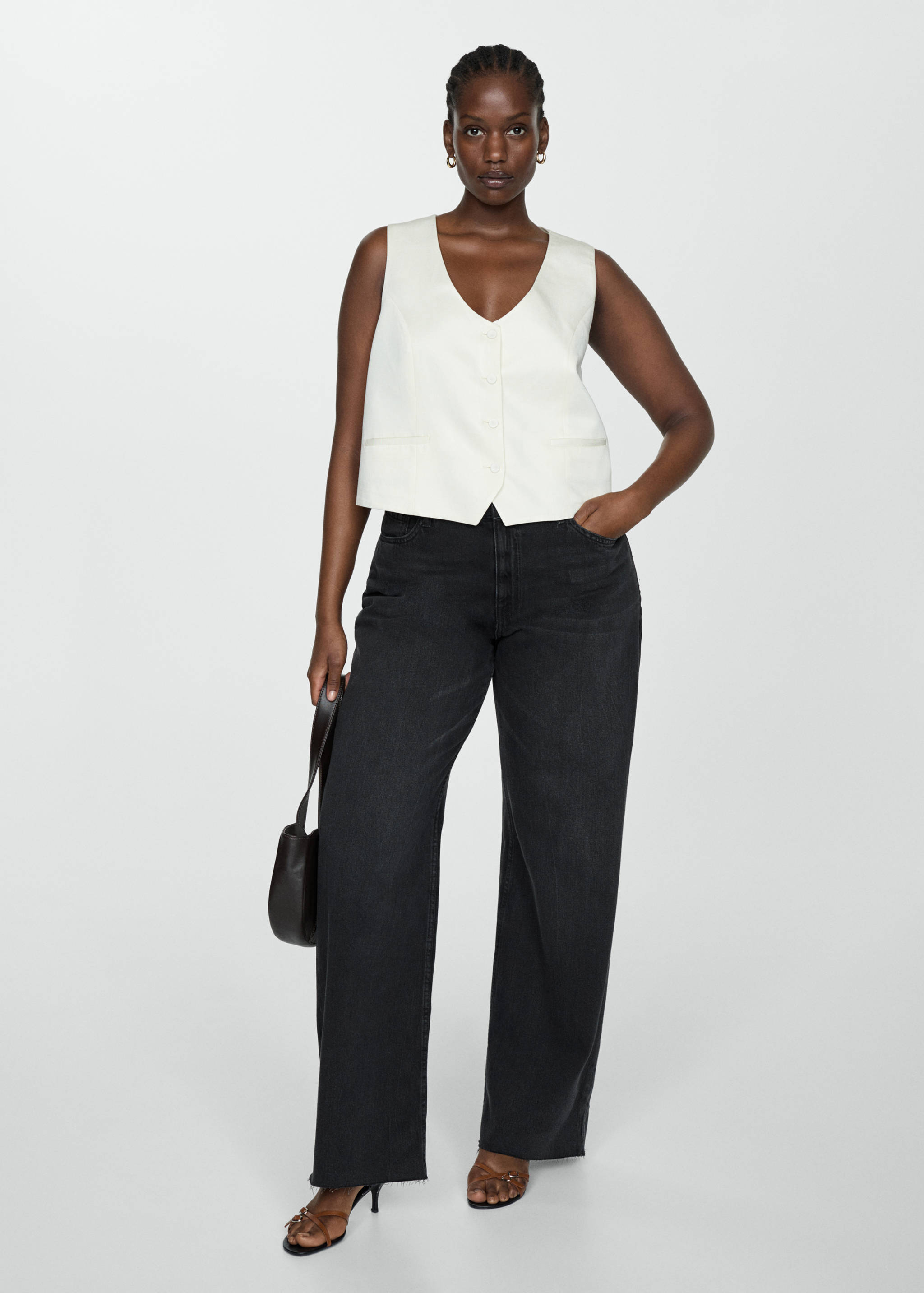 High-waisted wideleg jeans - Details of the article 3