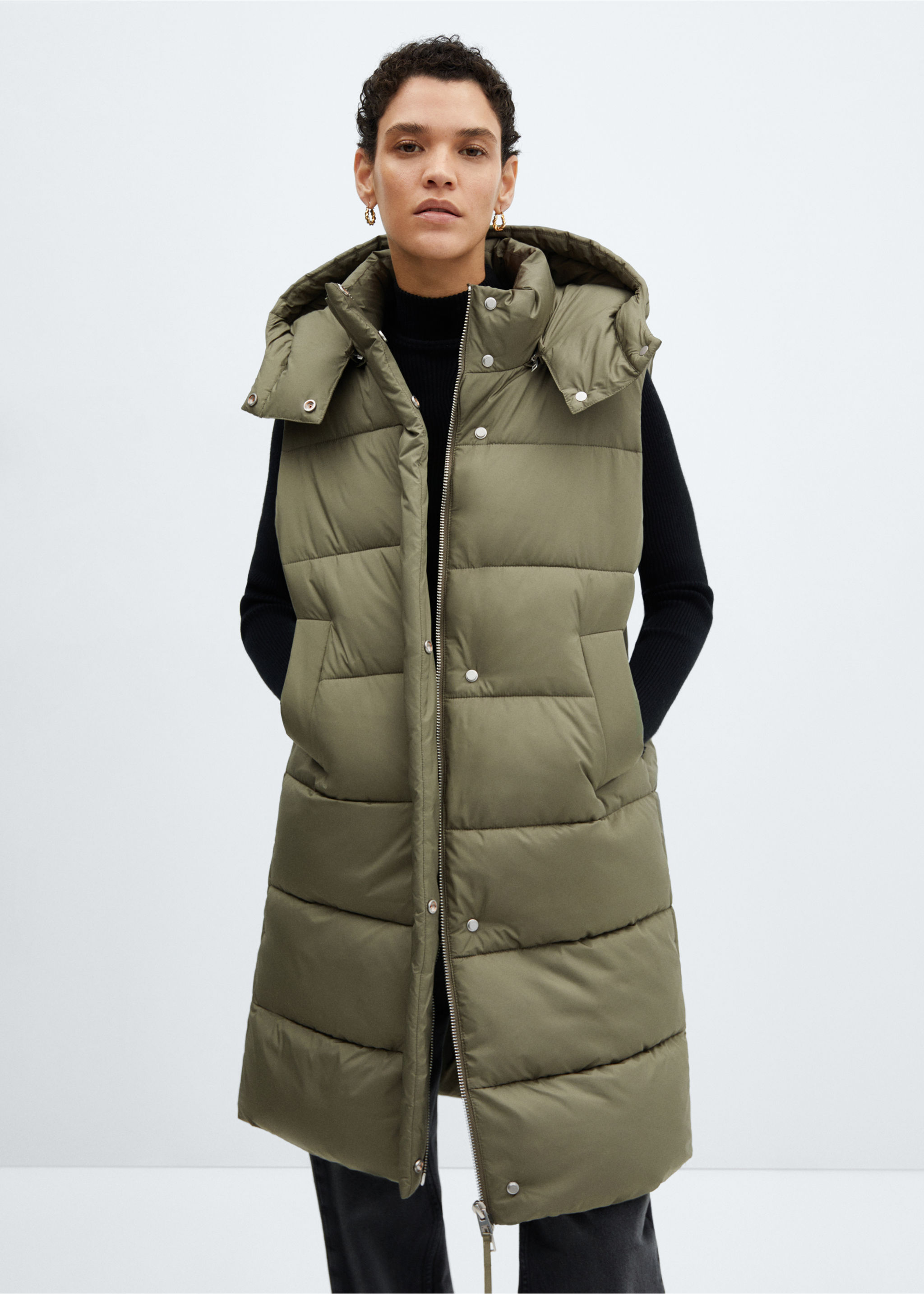 Quilted gilet with hood - Medium plane