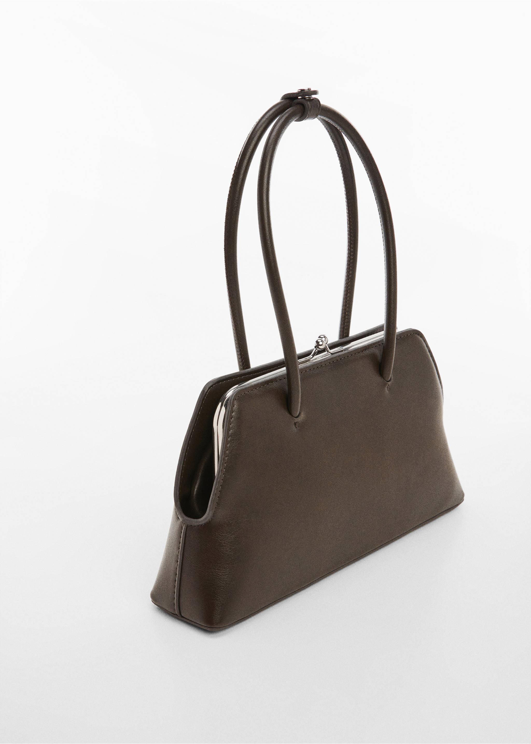 Tasche mit doppeltem Henkel - Mittlere Ansicht, Dunkelgrau. Ref: 67033267-00.