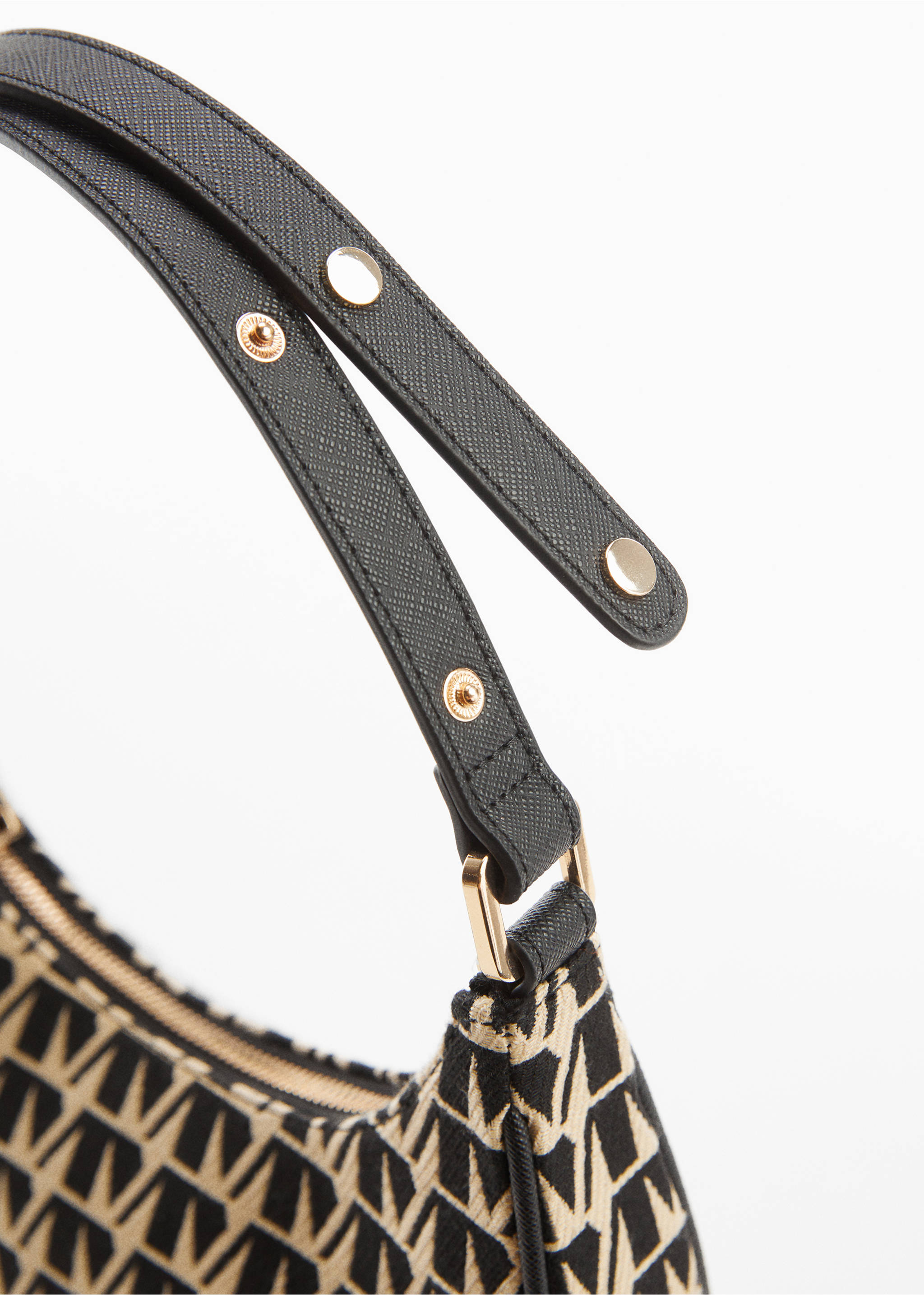 Sac porté épaule jacquard - Détail de l'article 2, Noir. Ref: 67033275-00.