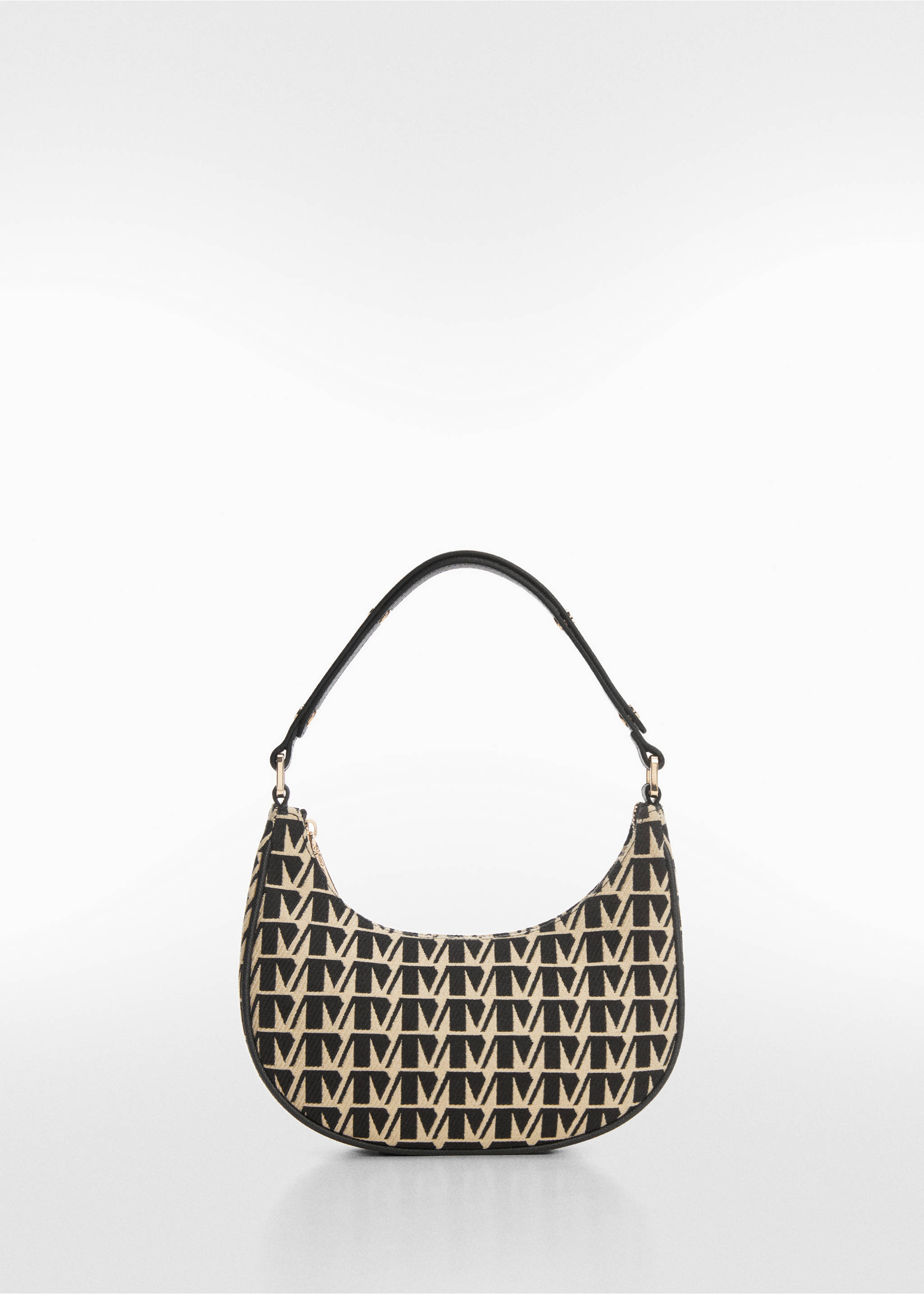 Jacquard shoulder bag - Article without model, Black. Ref: 67033275-00.