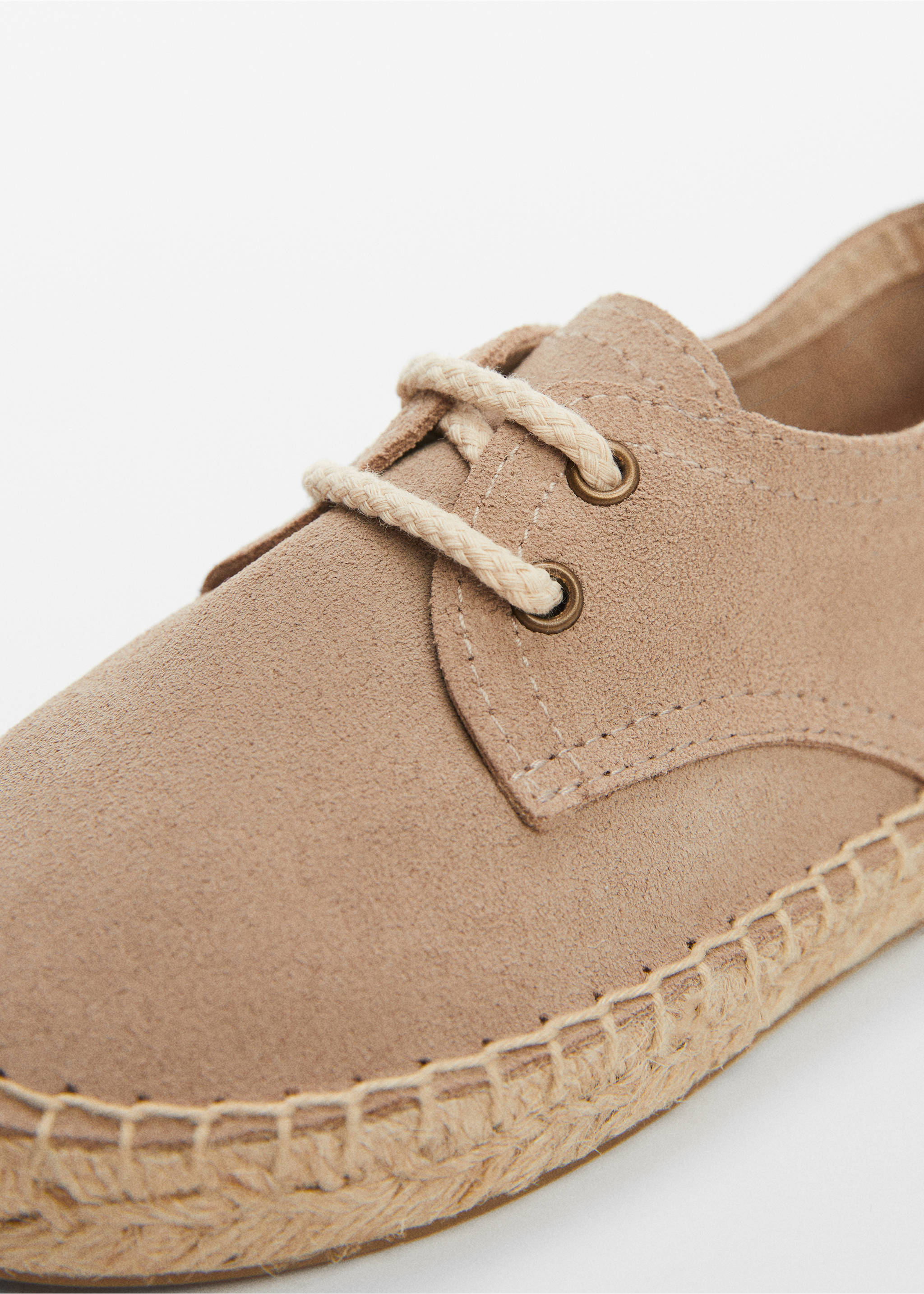 Laces suede espadrilles - Details of the article 2, Medium Brown. Ref: 67033684-00.