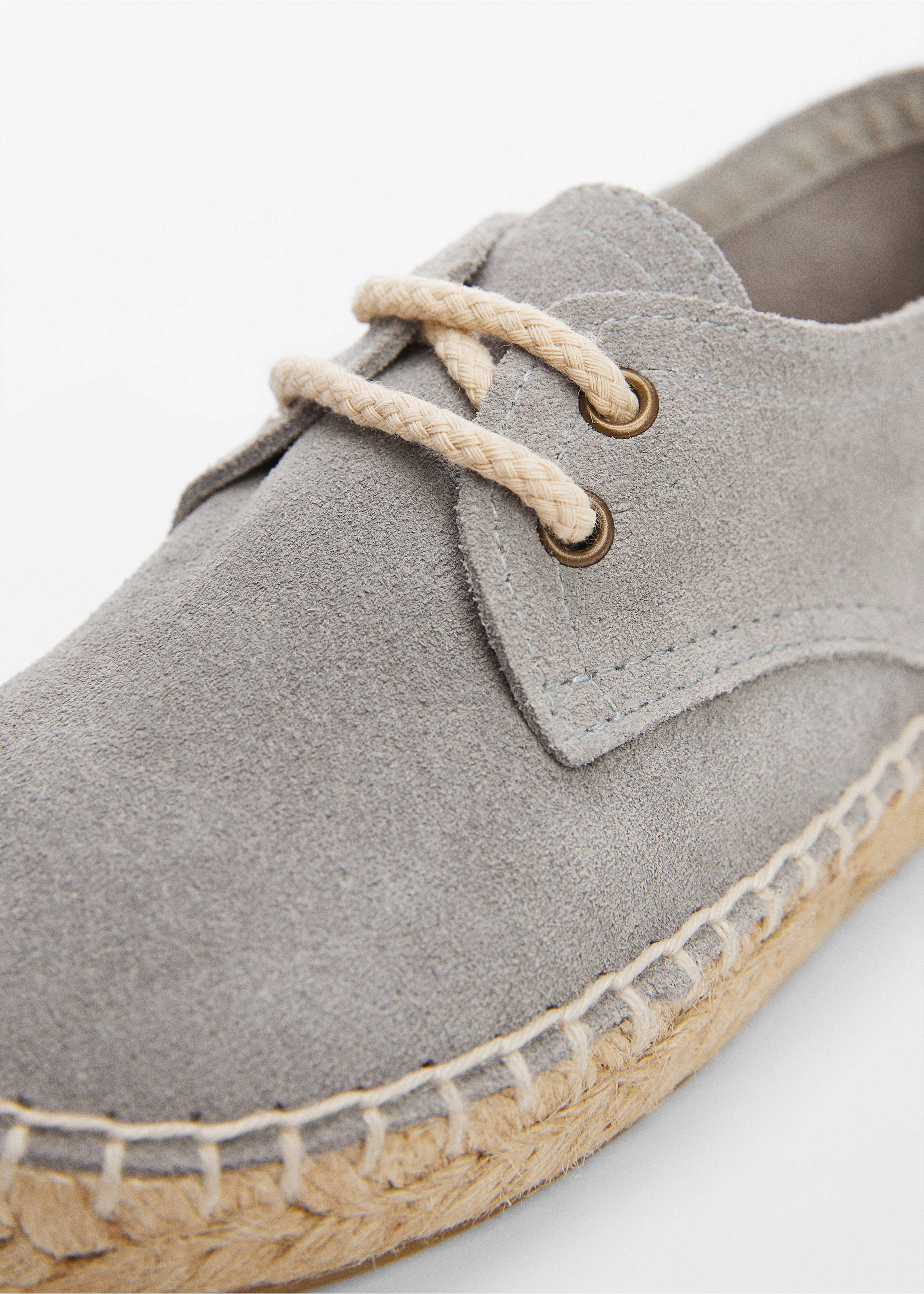 Laces suede espadrilles - Details of the article 2, Sky Blue. Ref: 67033685-00.