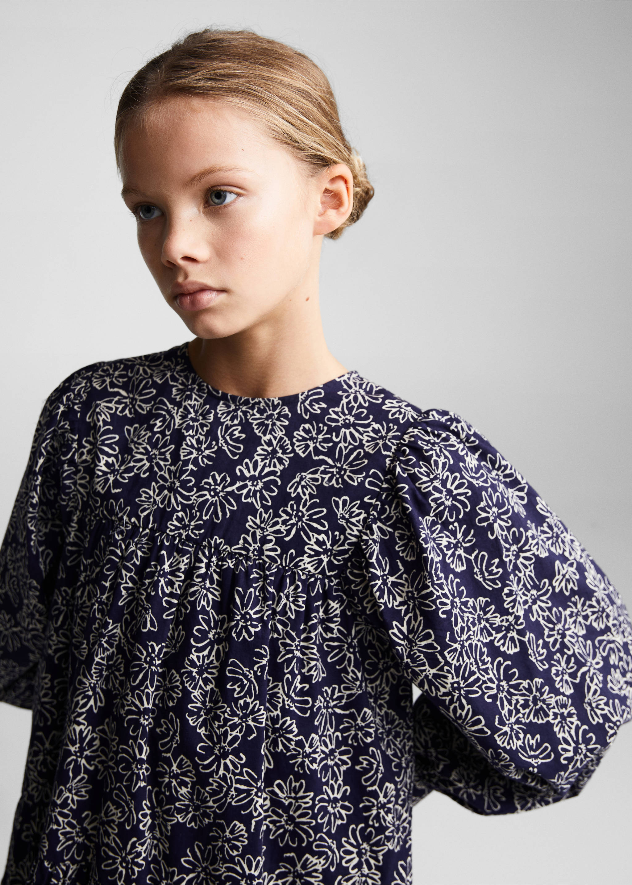 Robe coton imprimée - Détail de l'article 1, Bleu marine foncé. Ref: 67033686-00.