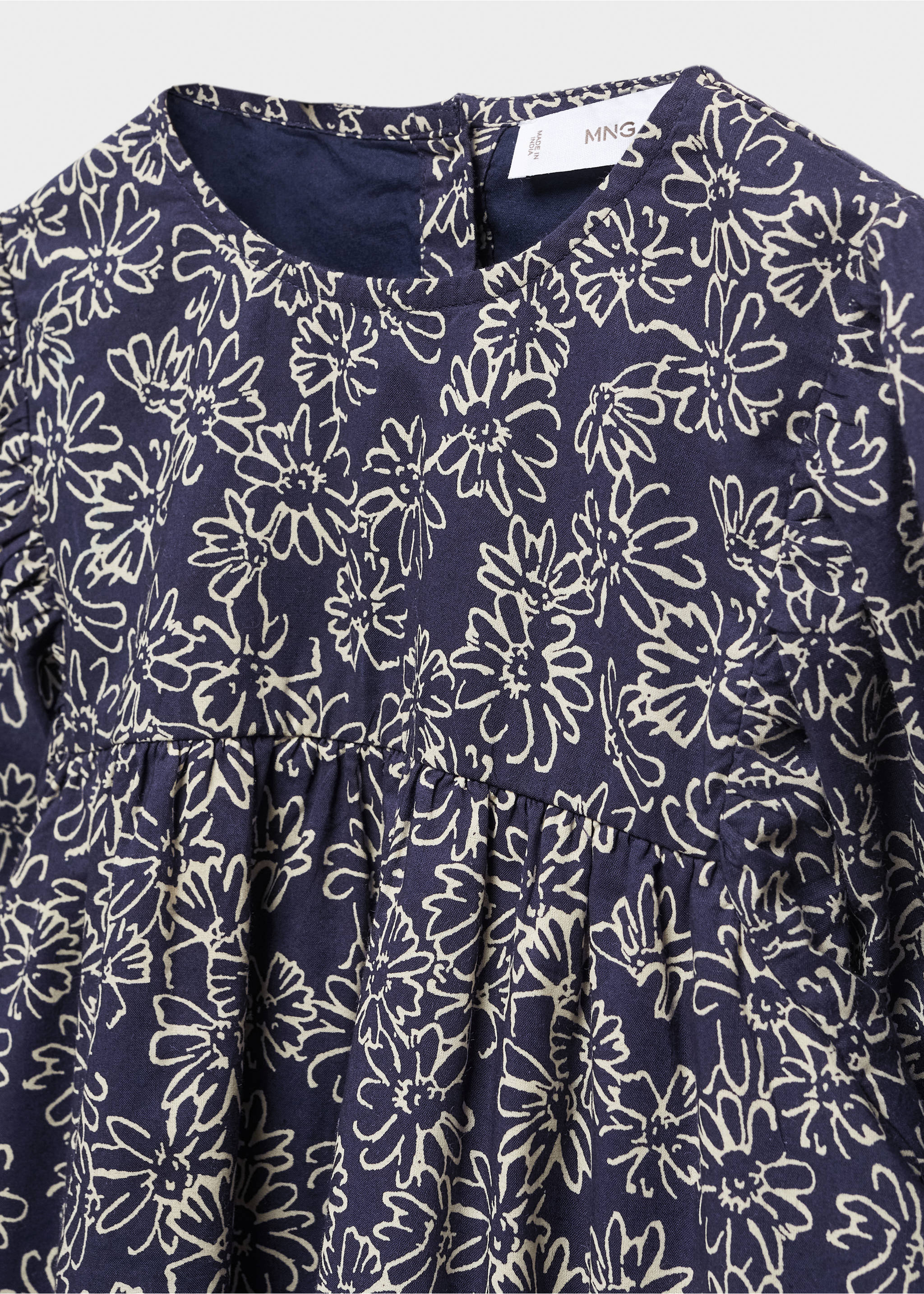 Robe coton imprimée - Détail de l'article 8, Bleu marine foncé. Ref: 67033686-00.