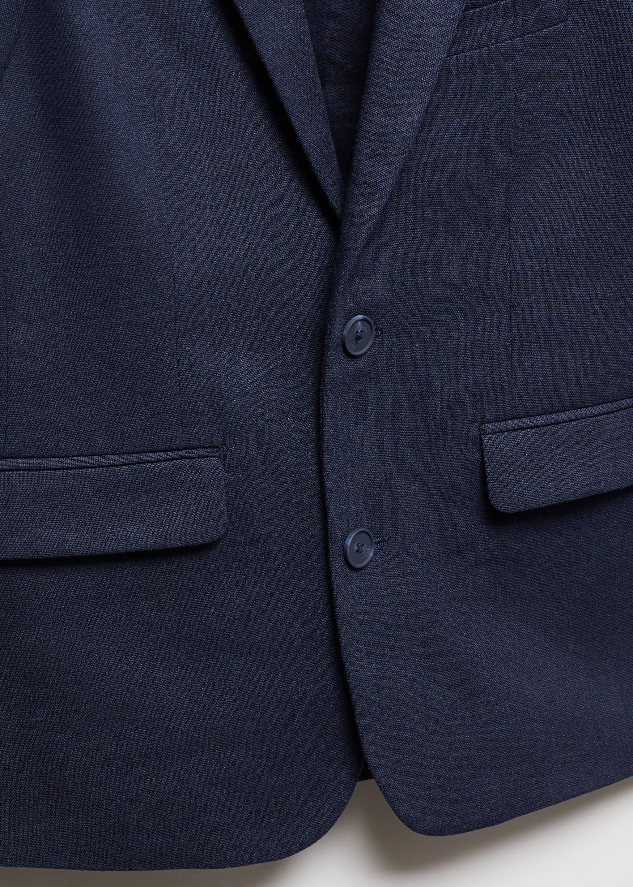 Veste de costume lin - Détail de l'article 8, Bleu marine foncé. Ref: 67033687-00.