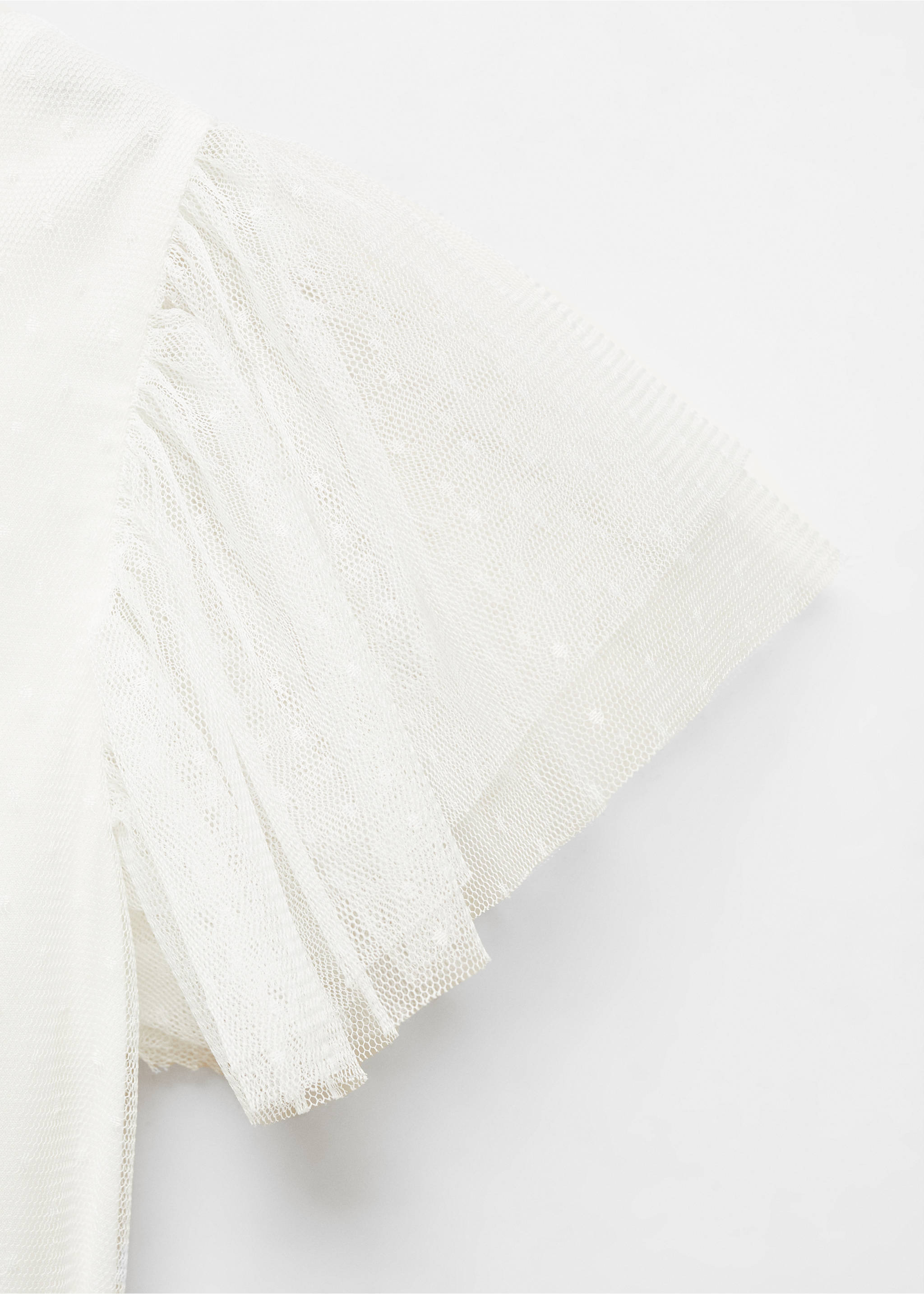 Ruffled tulle dress - Details of the article 8, White. Ref: 67033697-00.