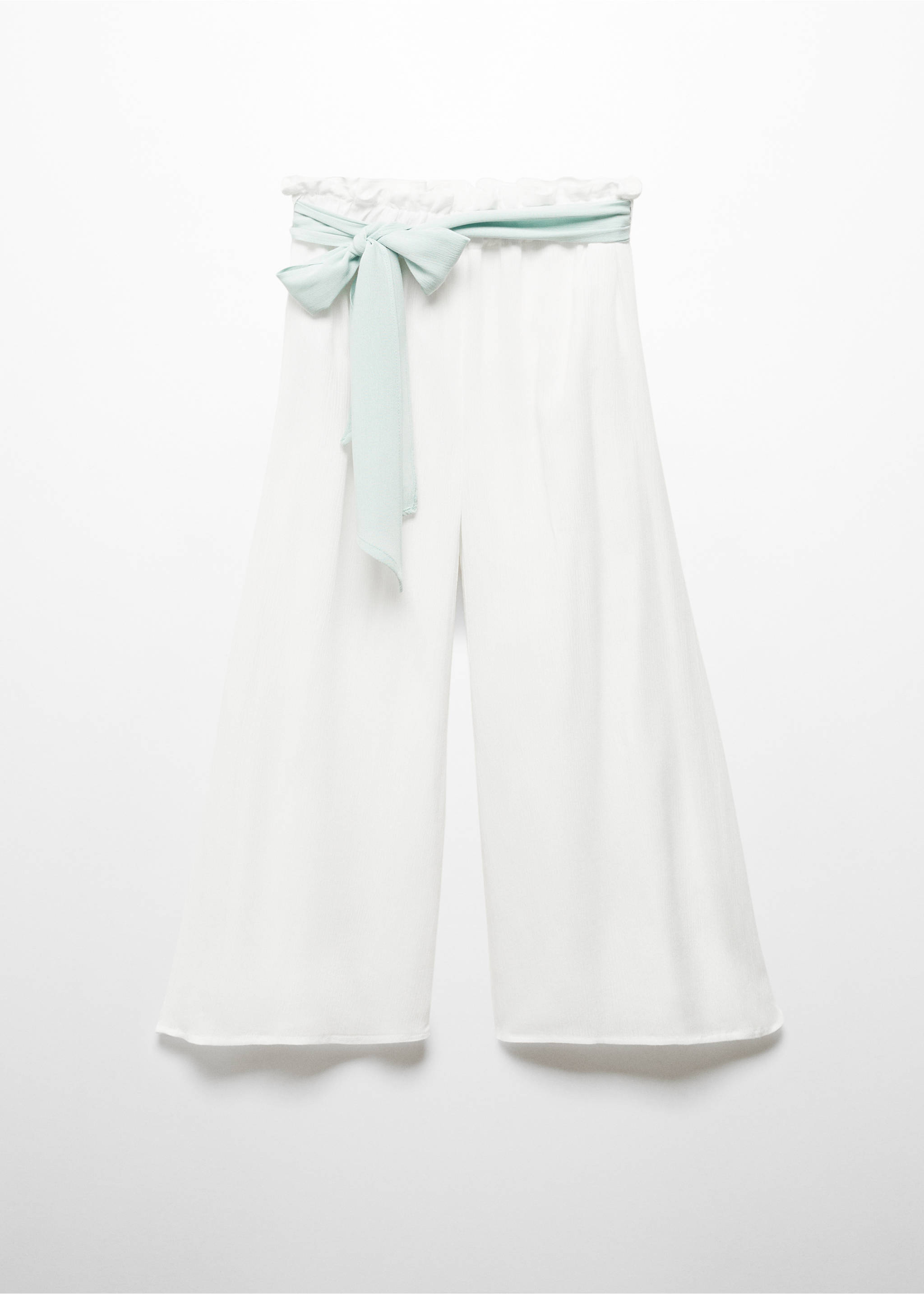 Cheesecloth trousers with bow - Article without model, White. Ref: 67033698-00.