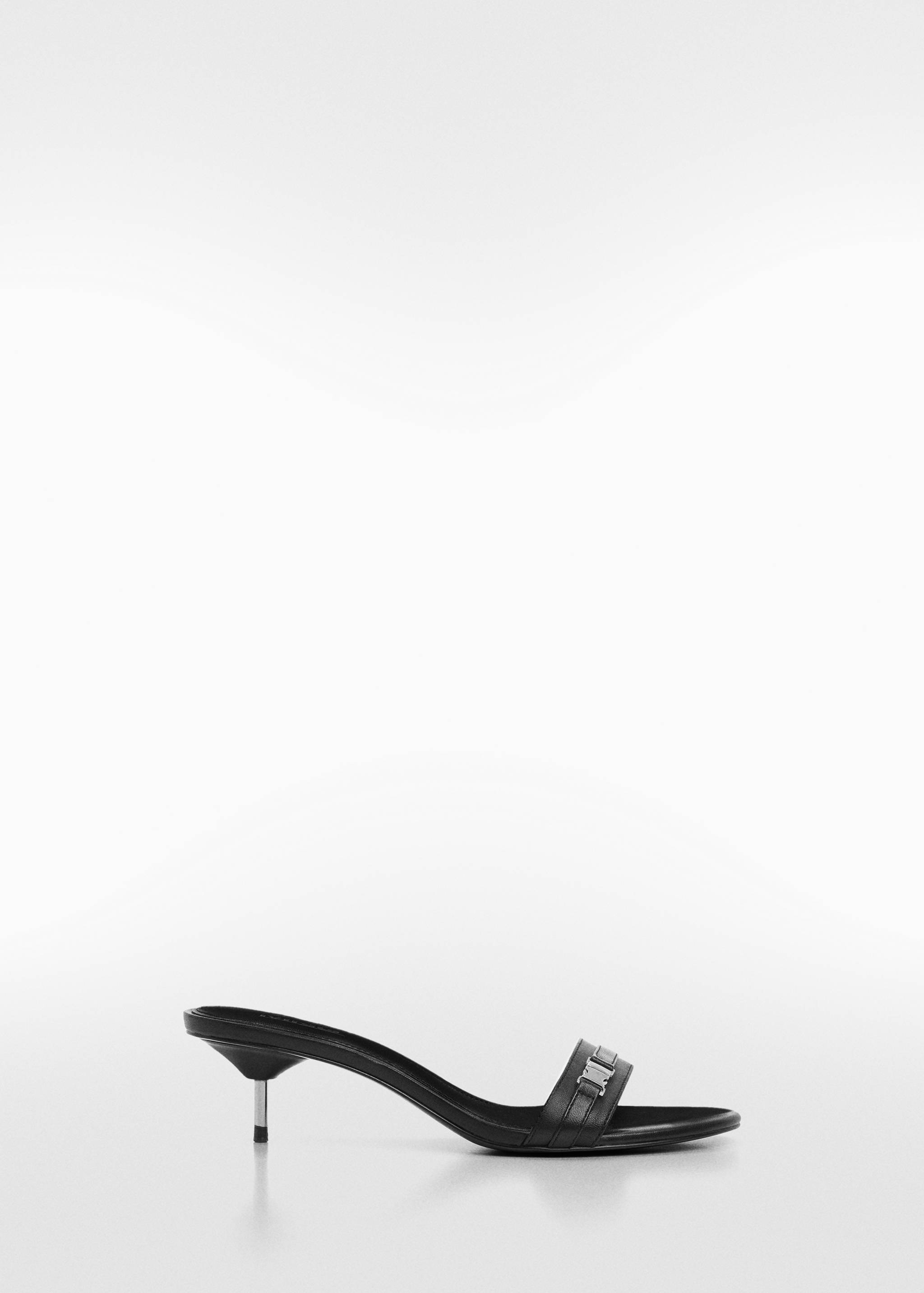 Leather sandals with metallic heel - Article without model