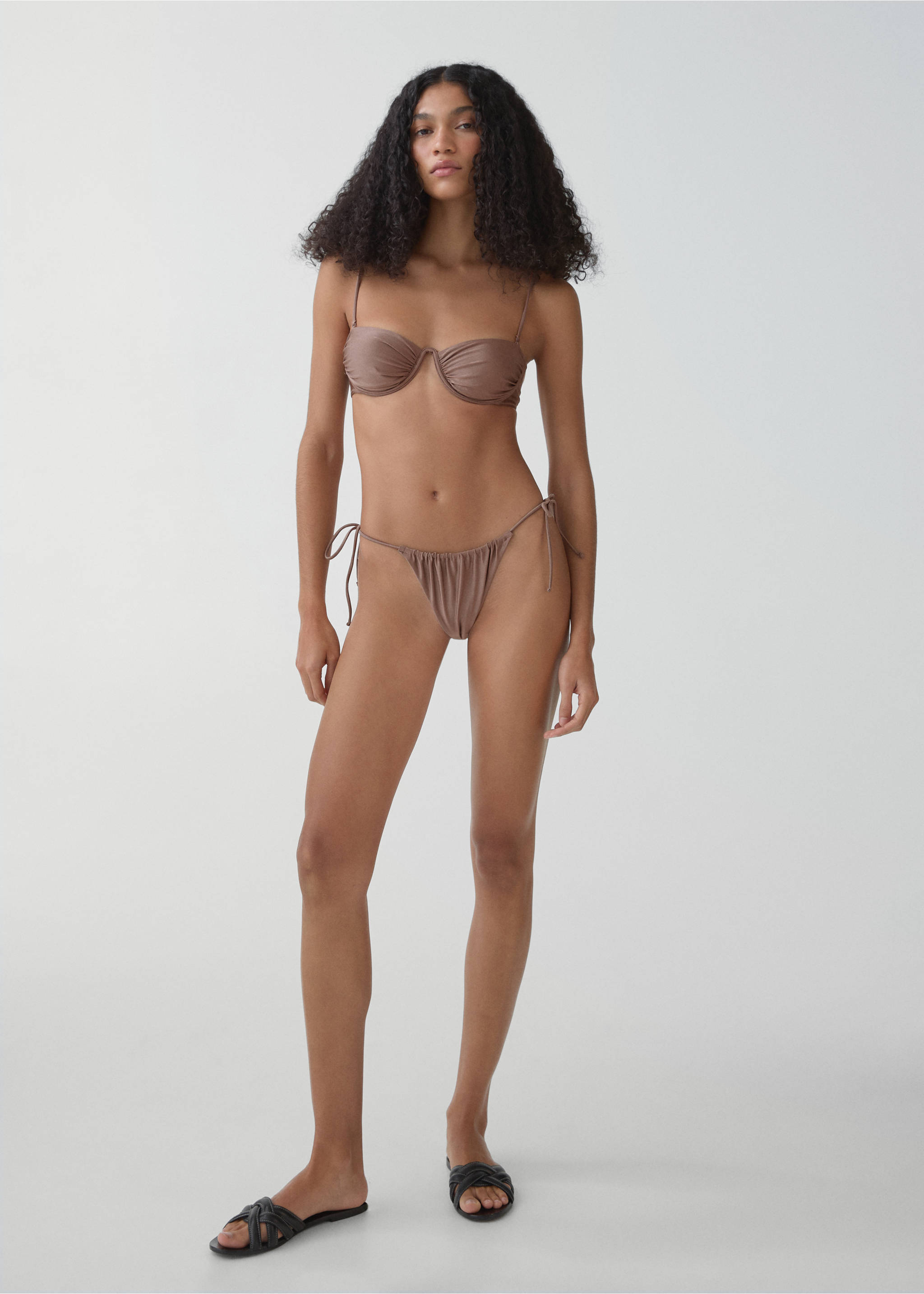 Brazilian glitter bikini bottoms - General plane, Light/Pastel Brown. Ref: 67034014-00.