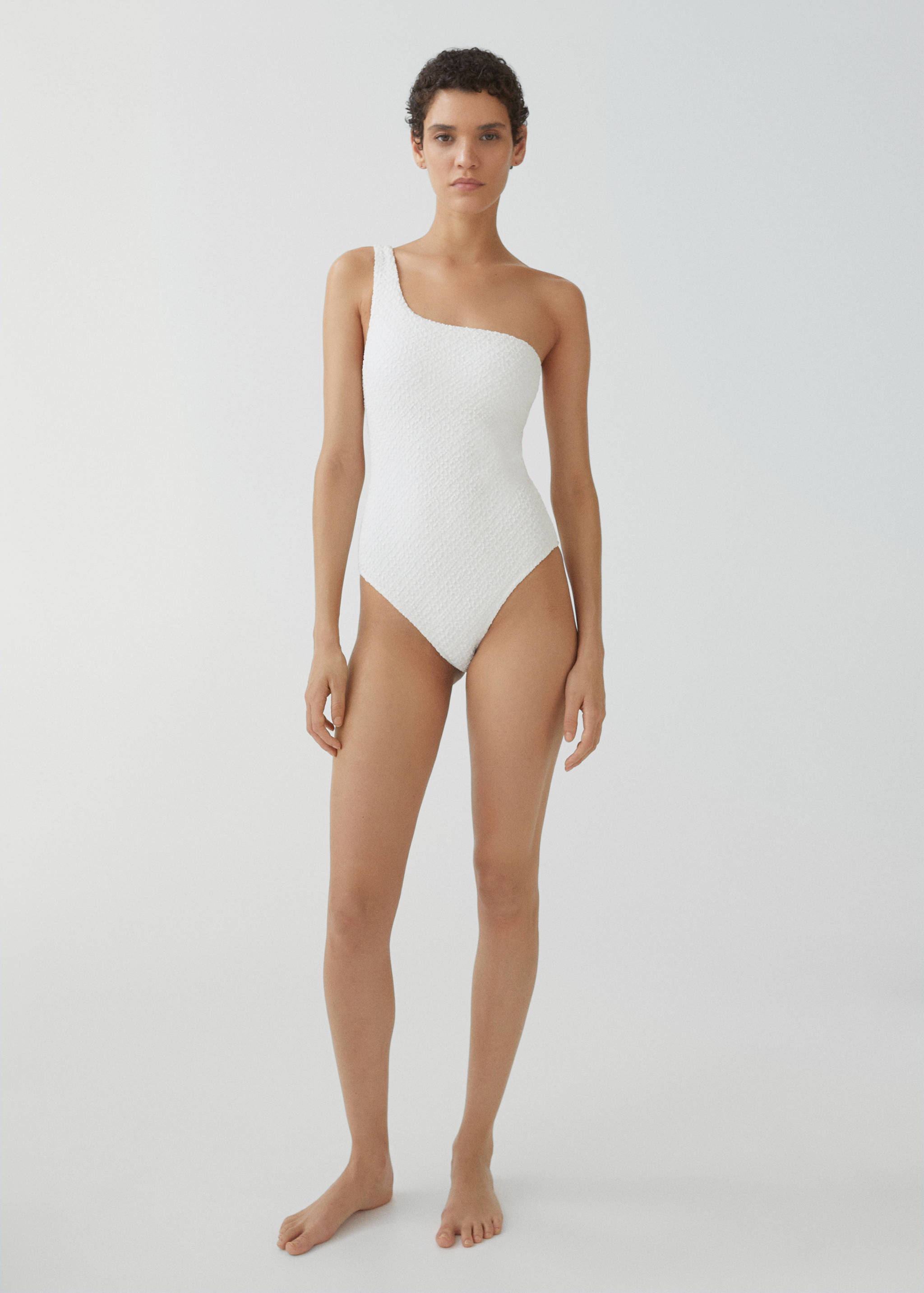 Asymmetrical textured swimsuit - General plane