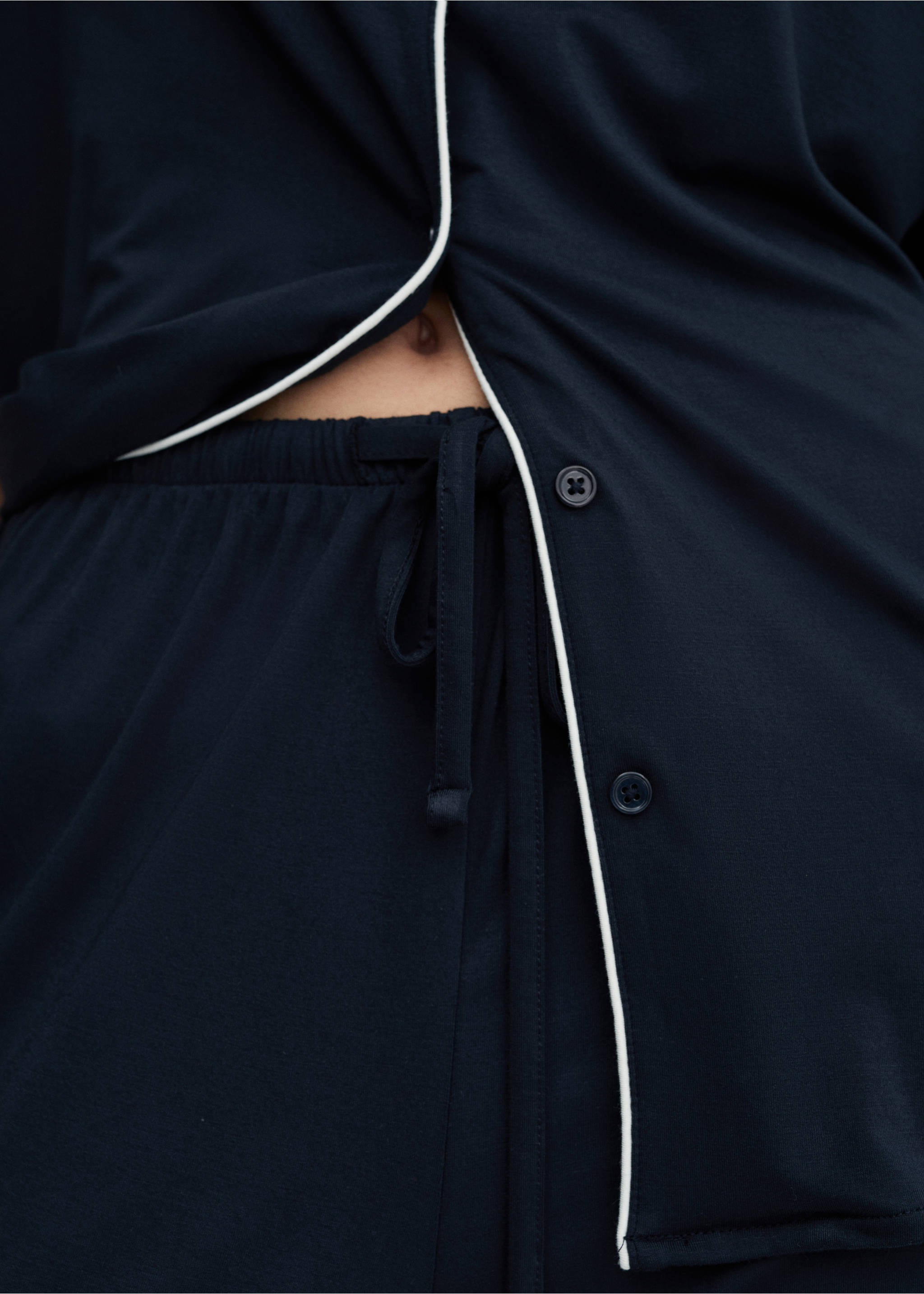 Pyjamahose mit Borte - Detail des Artikels 6, Dunkles Marineblau. Ref: 67034020-00.