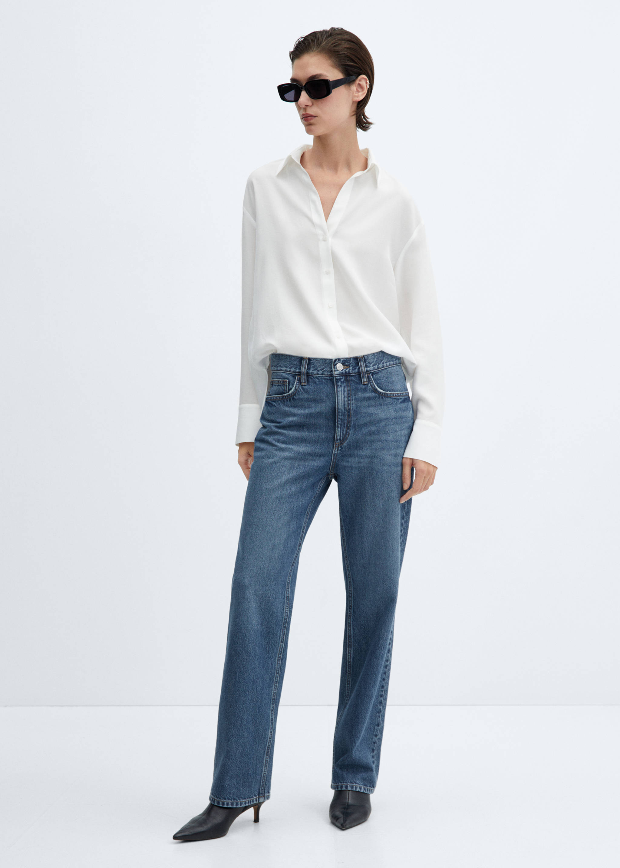Mid-rise straight jeans - General plane