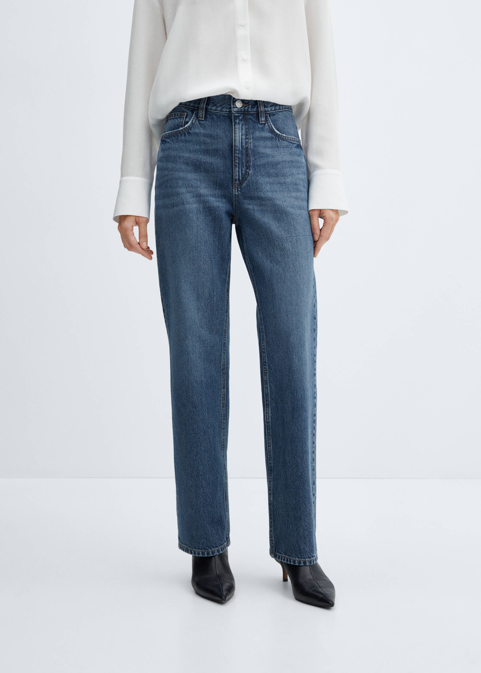 Mid-rise straight jeans - Medium plane