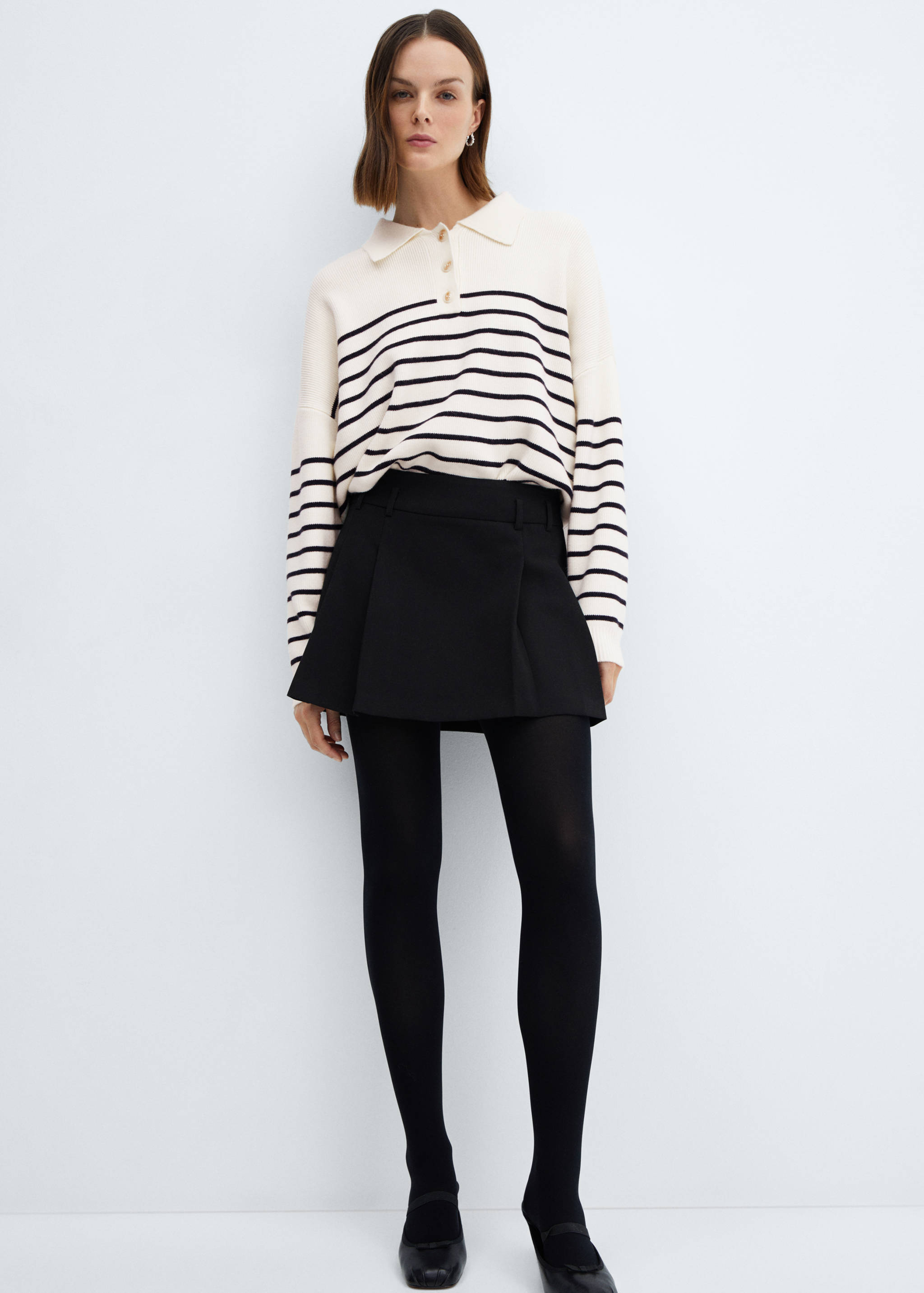 Buttoned collar knit sweater - Details of the article 2